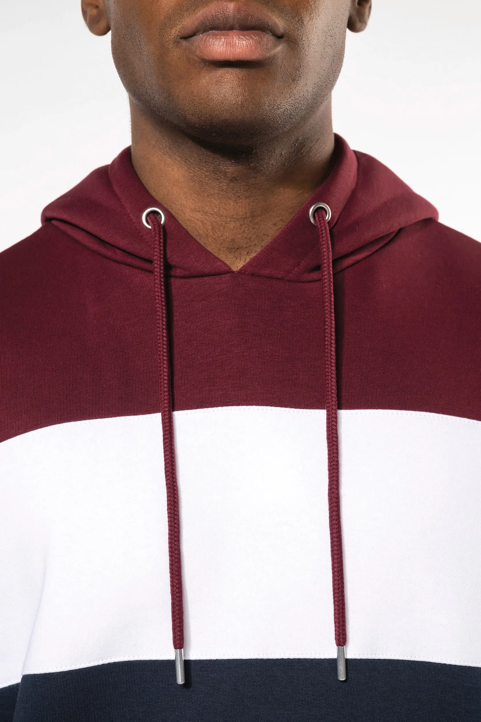 Sudadera tricolor con capucha unisex