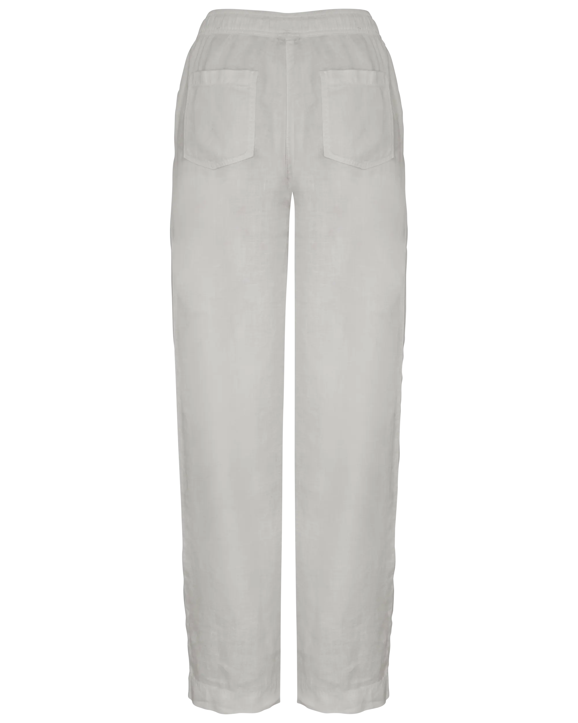 Pantalón efecto lavado de lino mujer