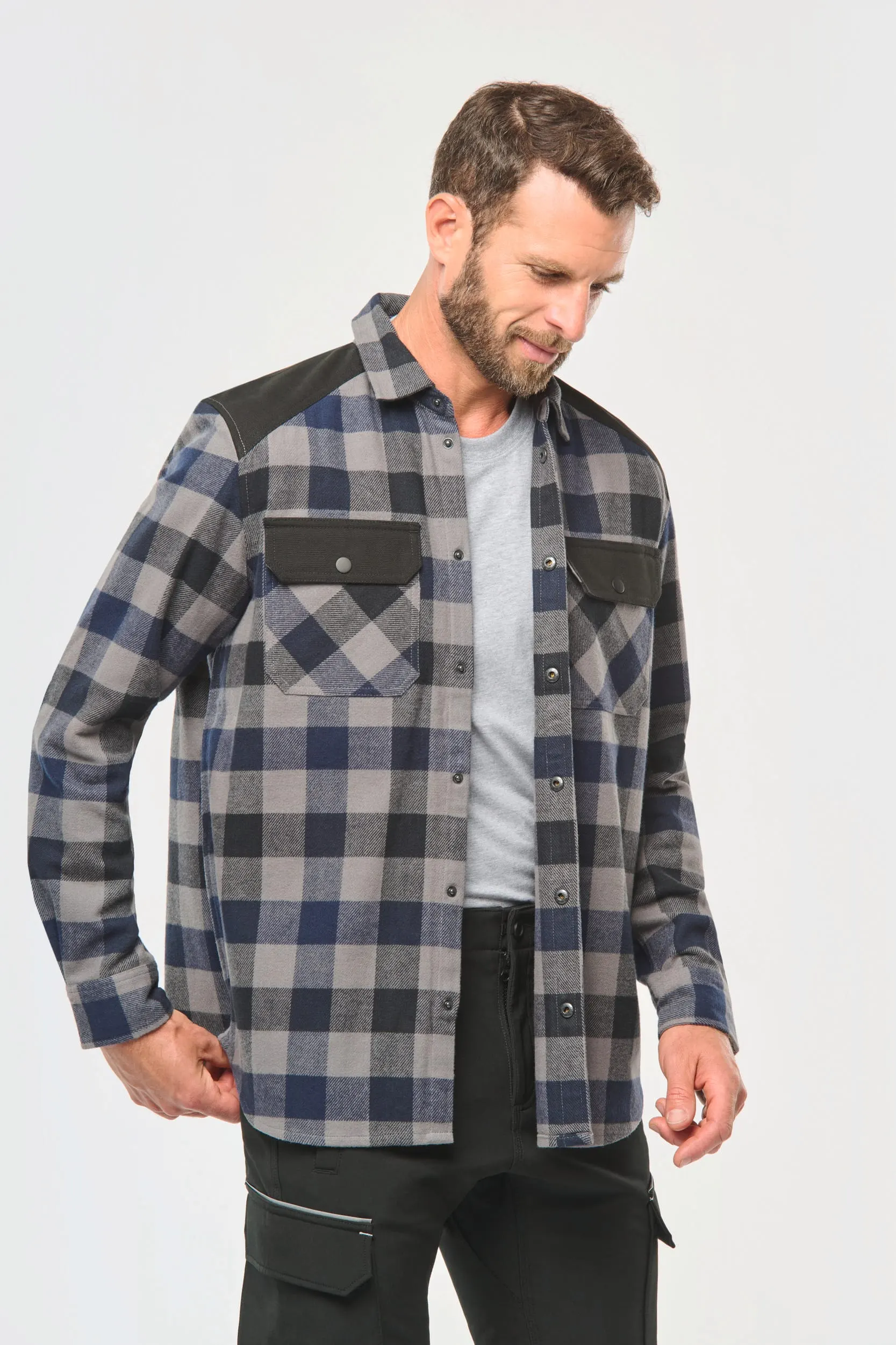 Sobrecamisa a cuadros con bolsillos