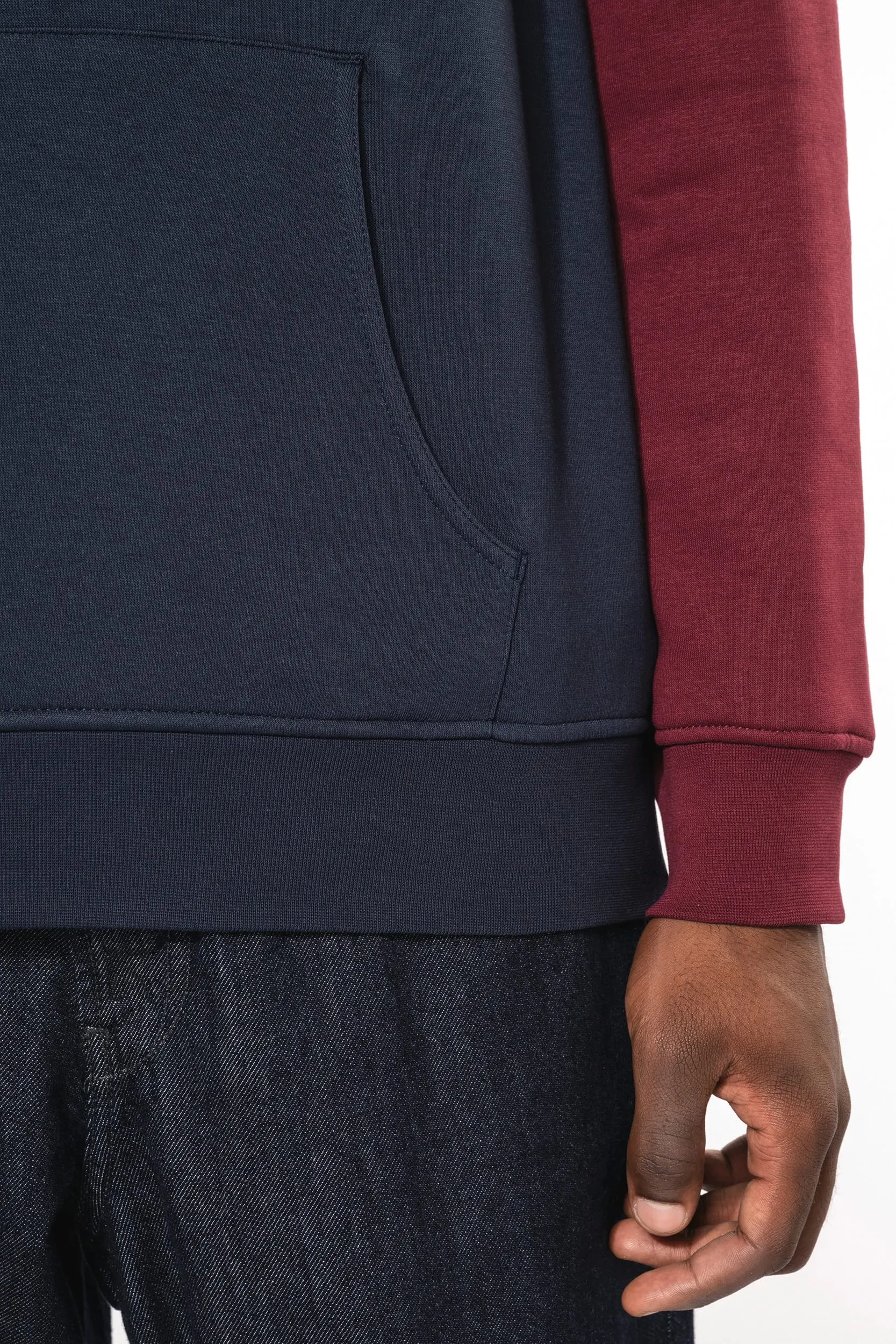Sudadera tricolor con capucha unisex