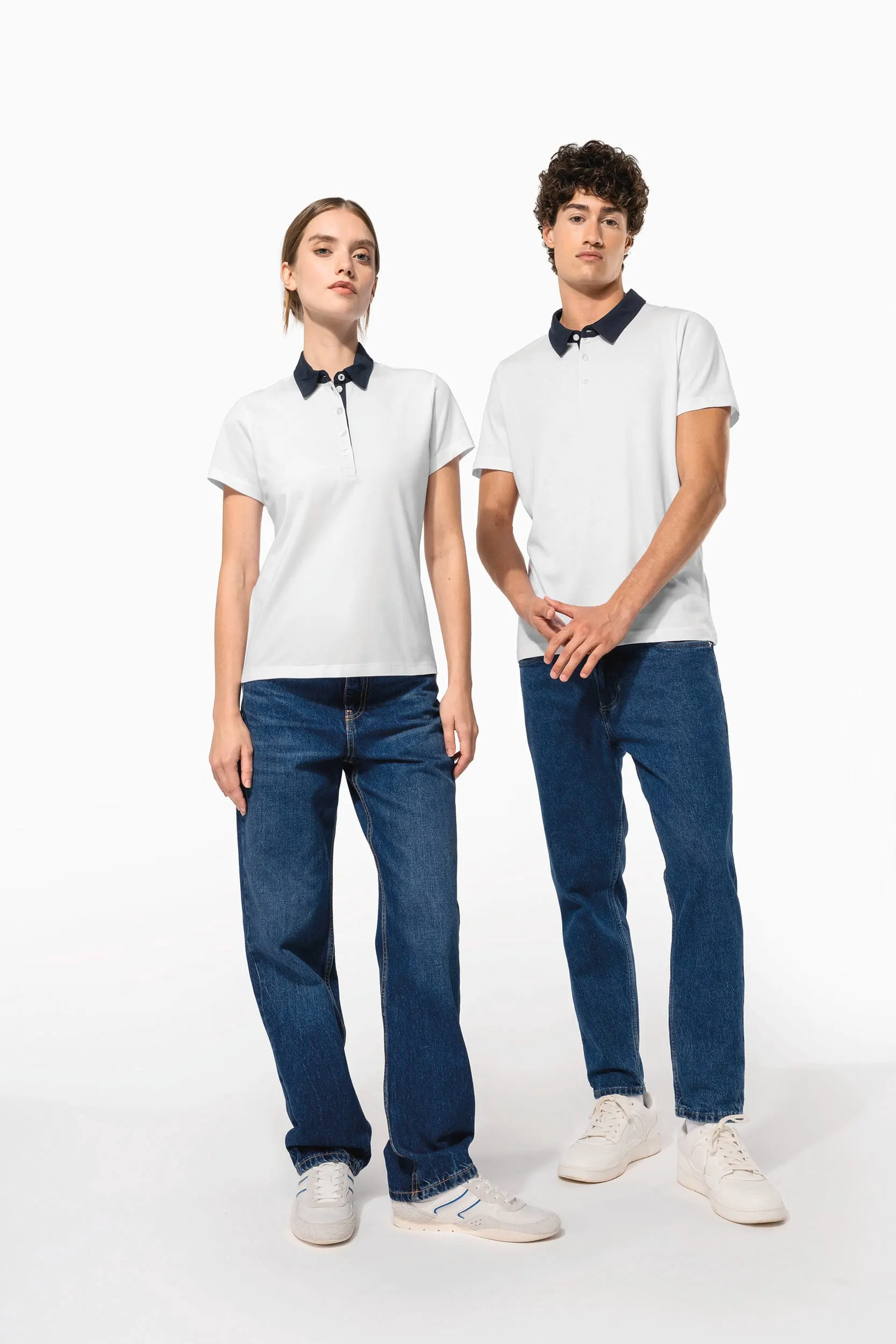 Polo jersey bicolor mujer