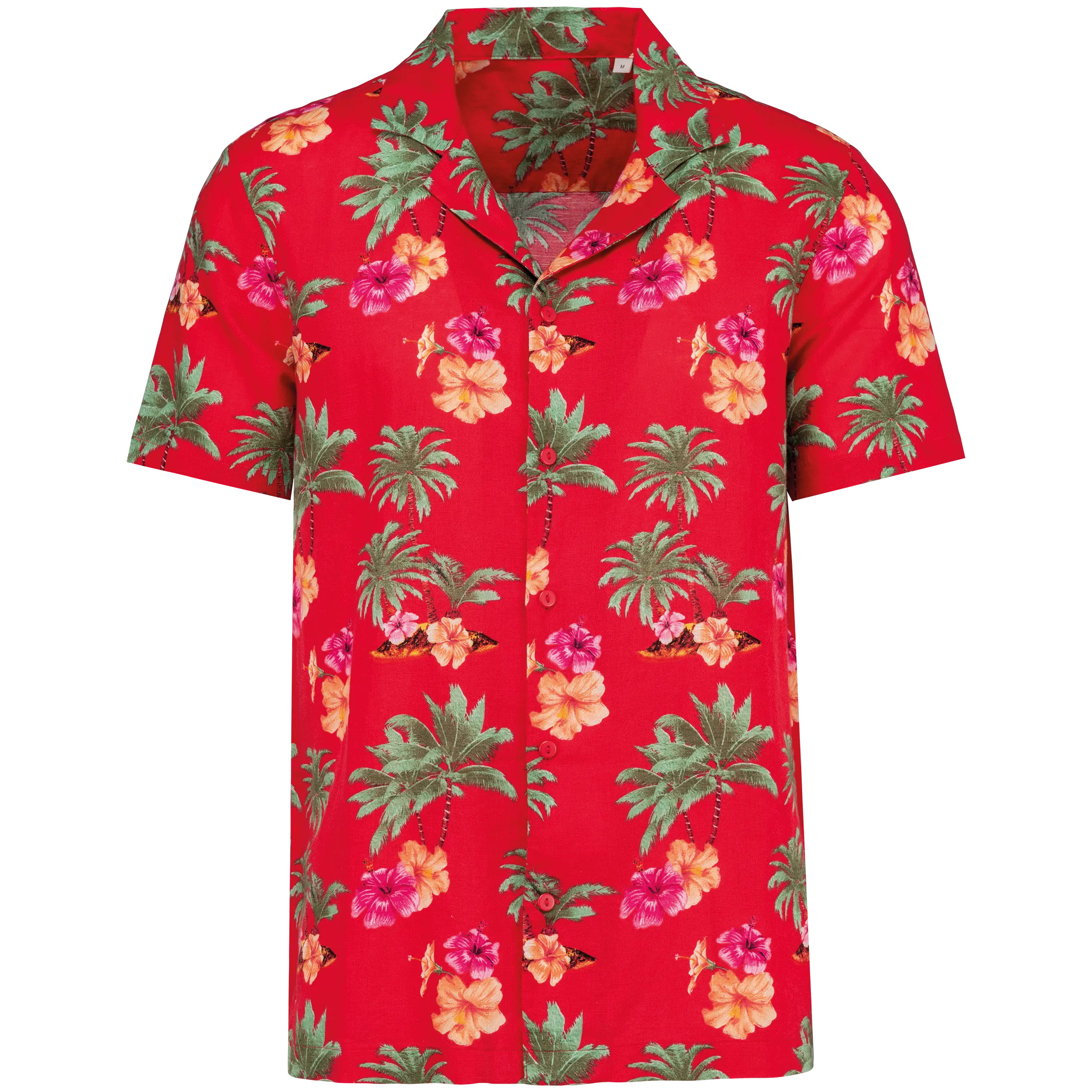 Camisa con estampado hawaiano hombre