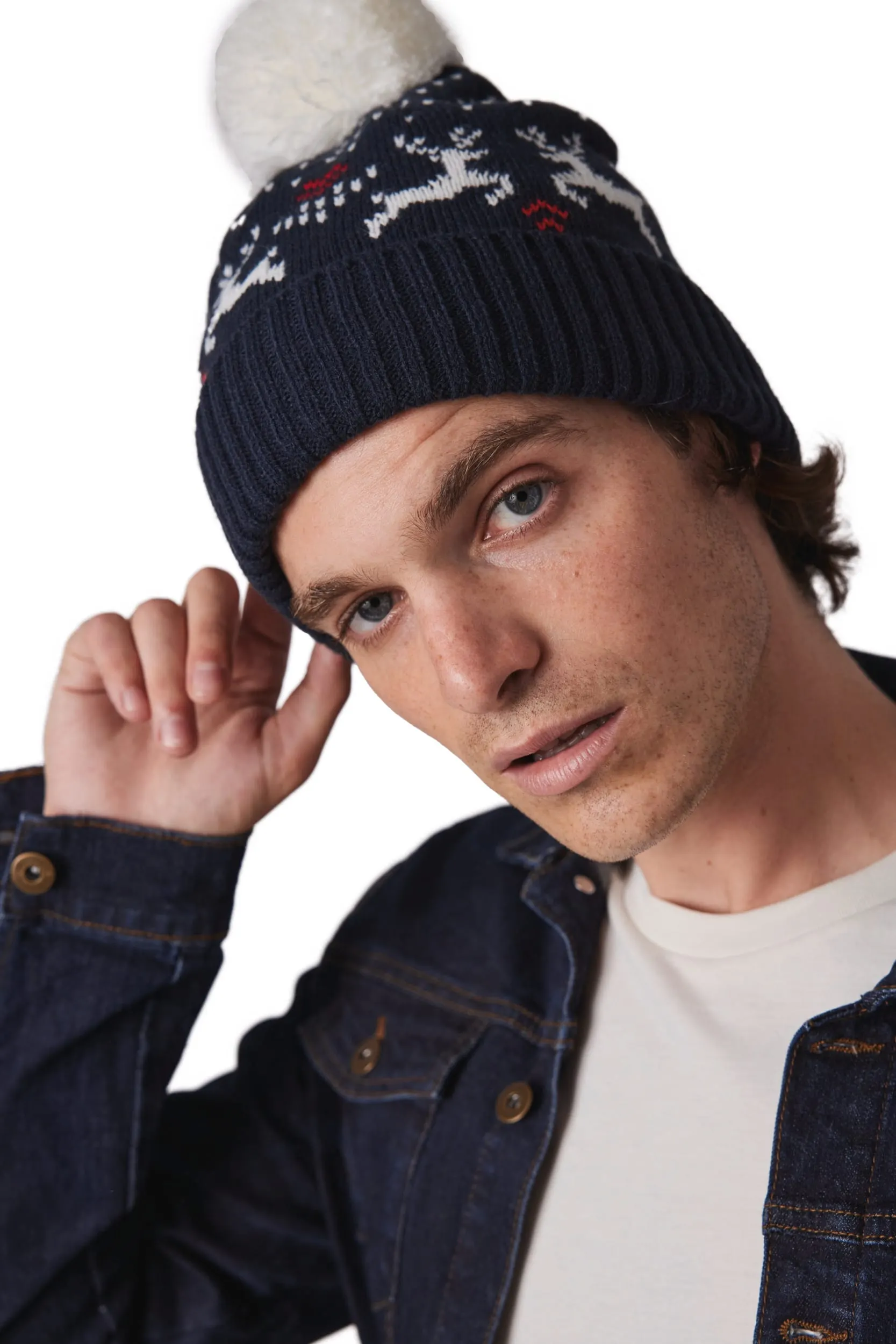 Gorro de Navidad con diseño de renos