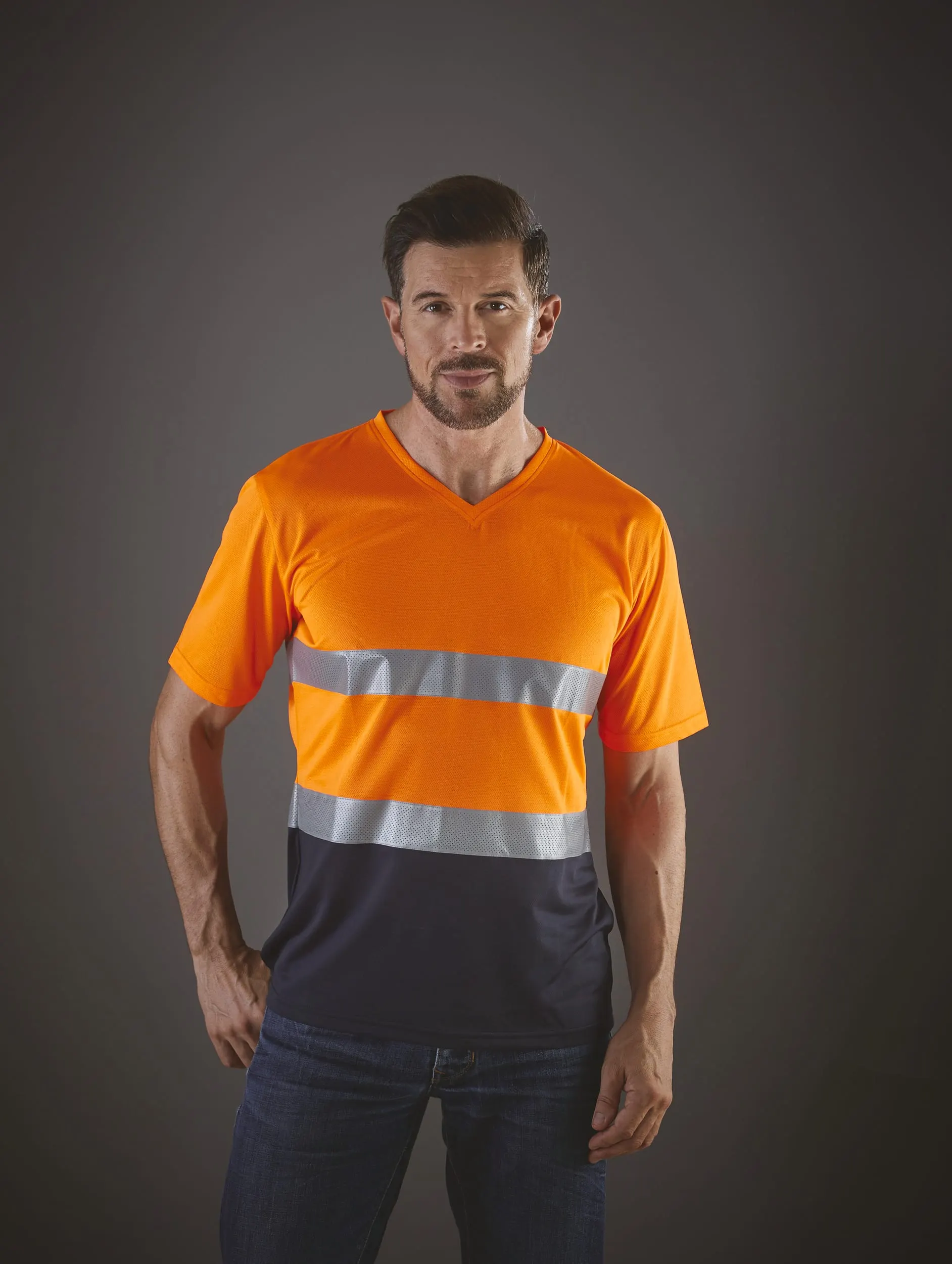 Camiseta cuello de pico Top Cool de Alta Visibilidad