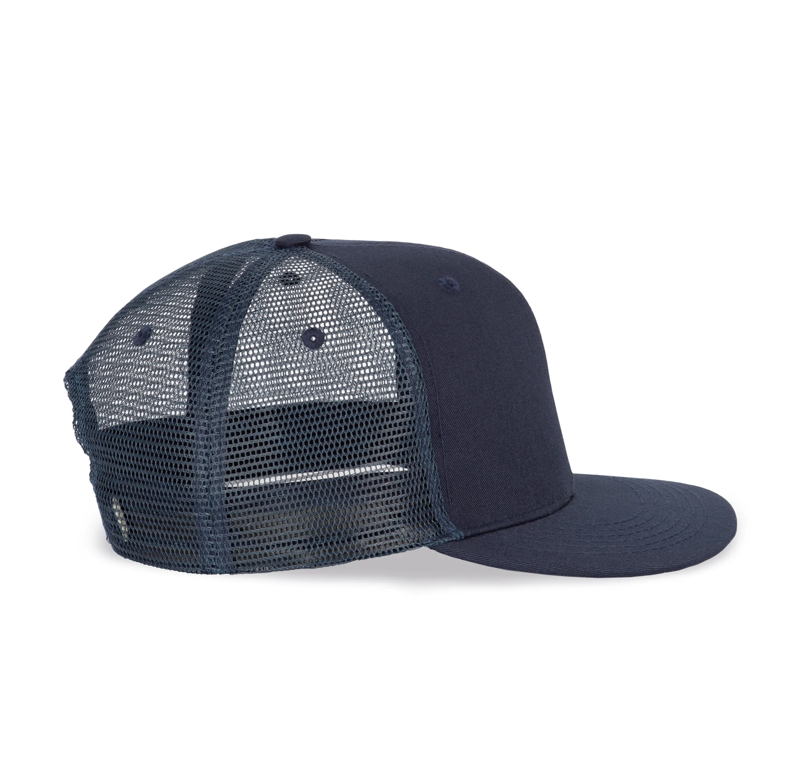 Gorra trucker - 6 paneles visera plana
