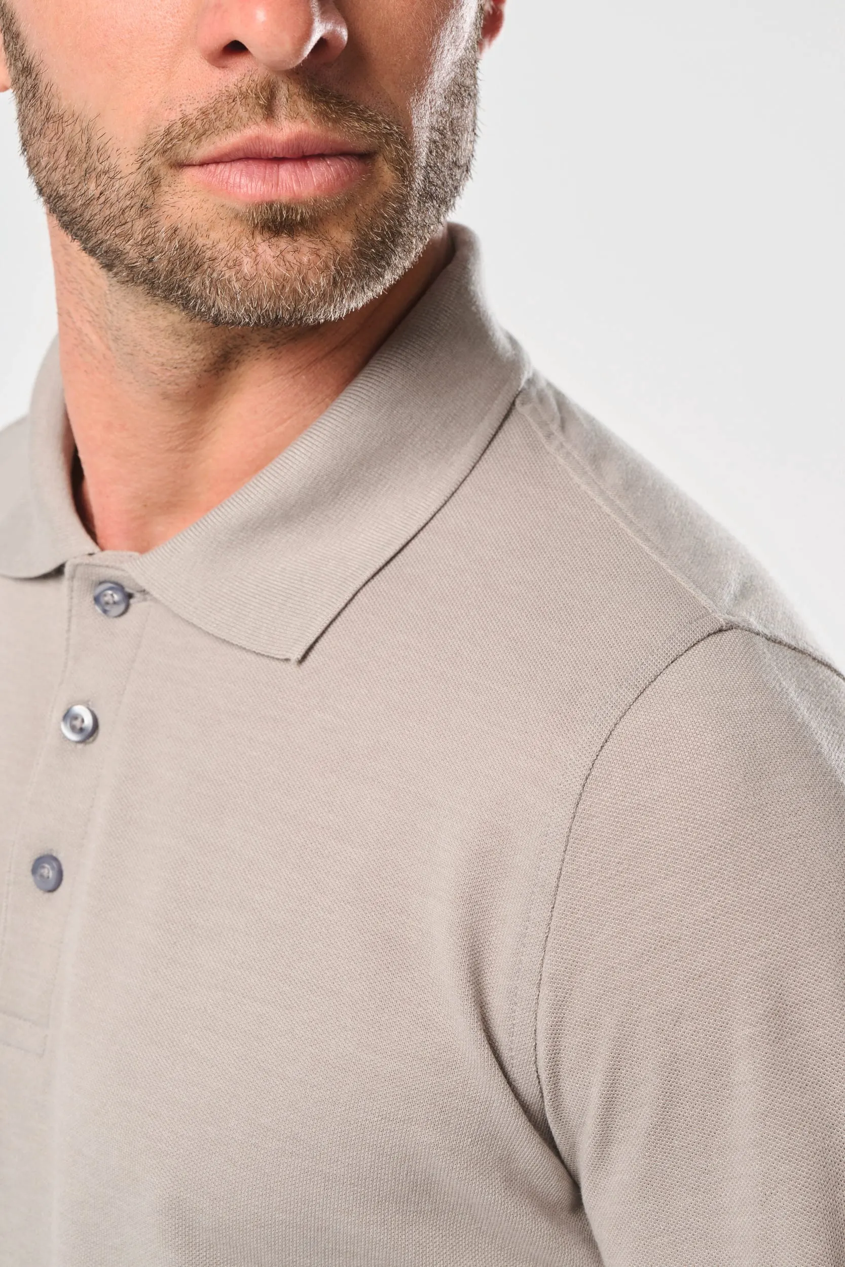 Polo Antibacteriano manga larga hombre