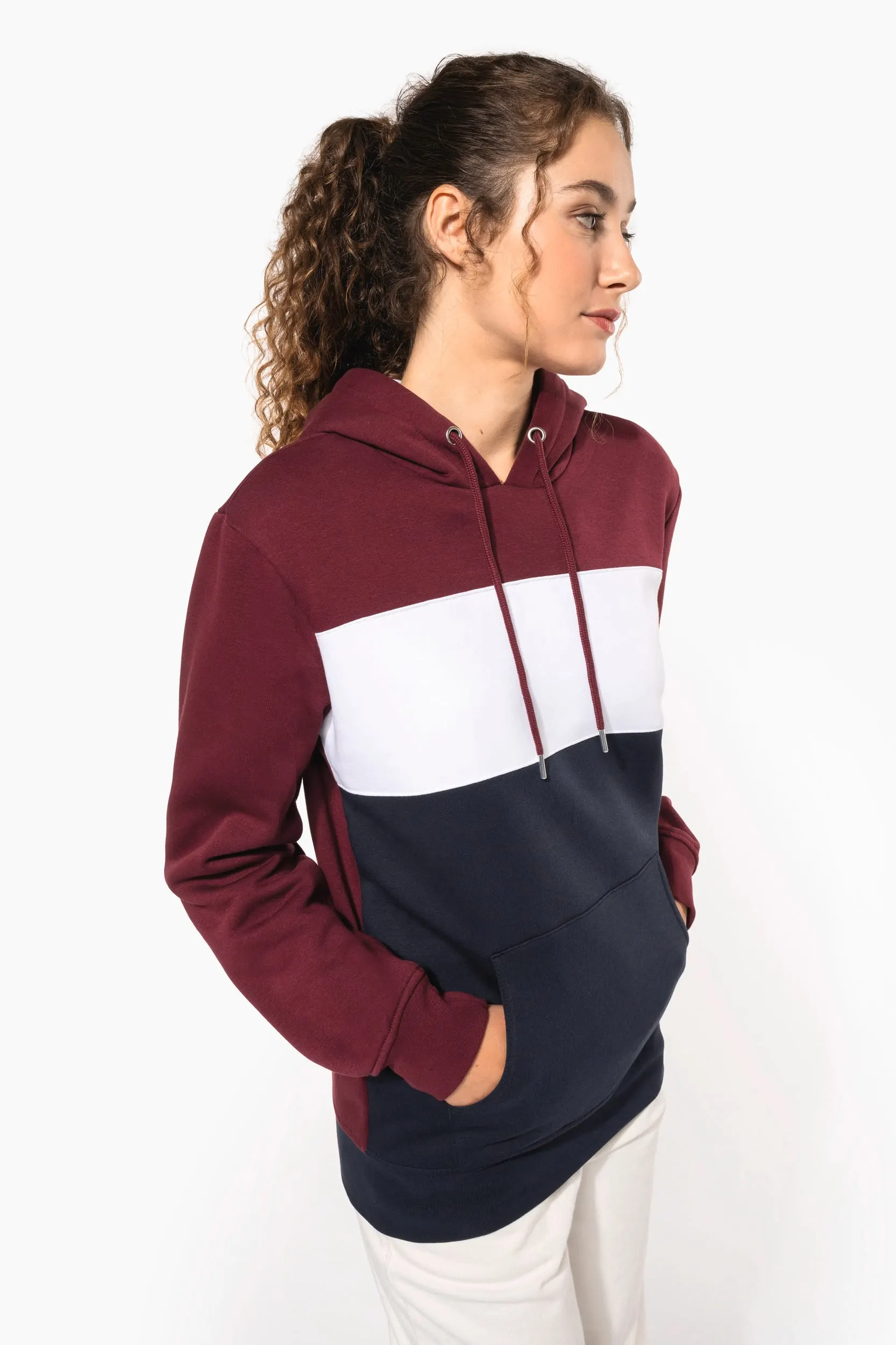 Sudadera tricolor con capucha unisex