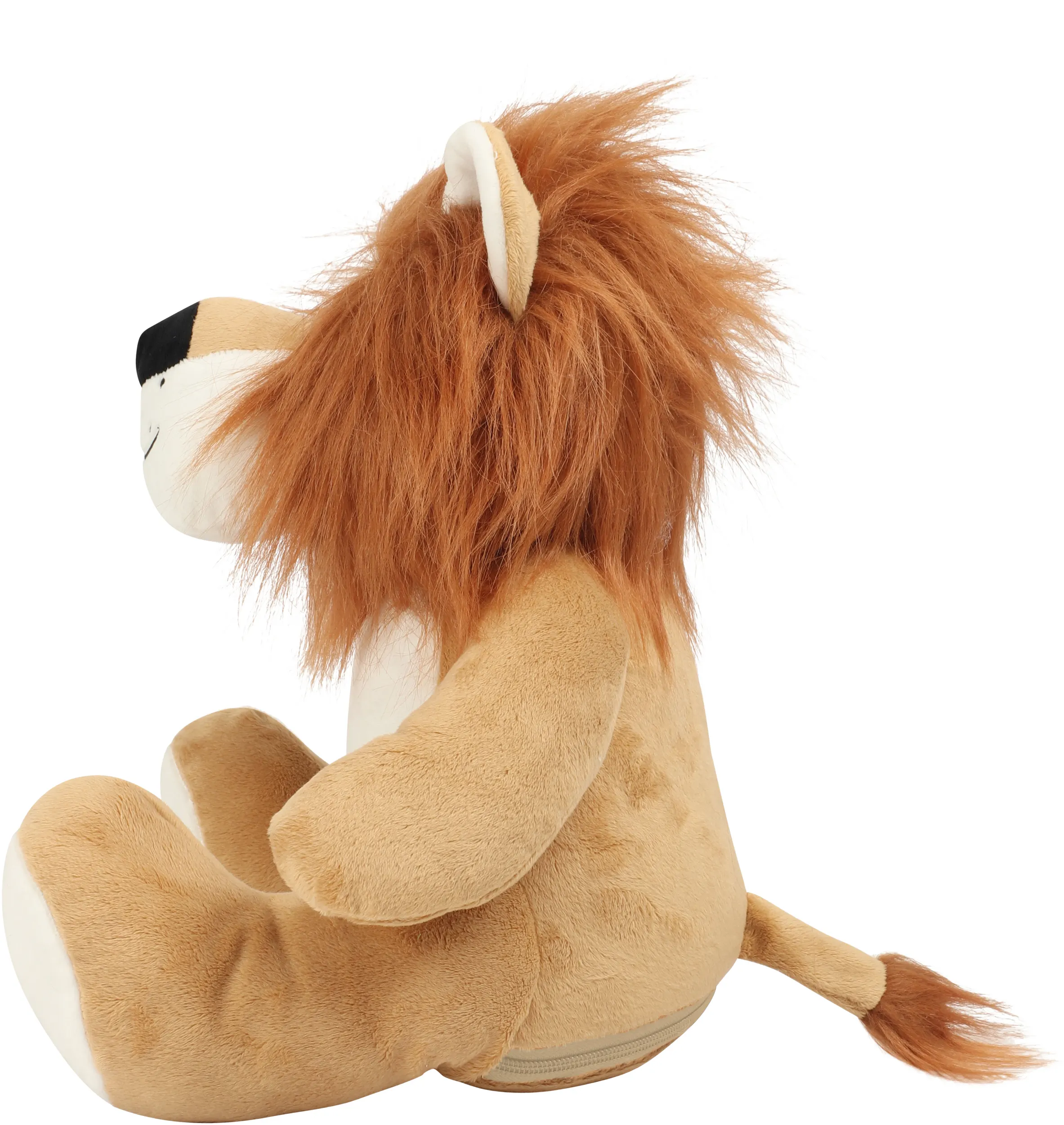 León de peluche con cremallera