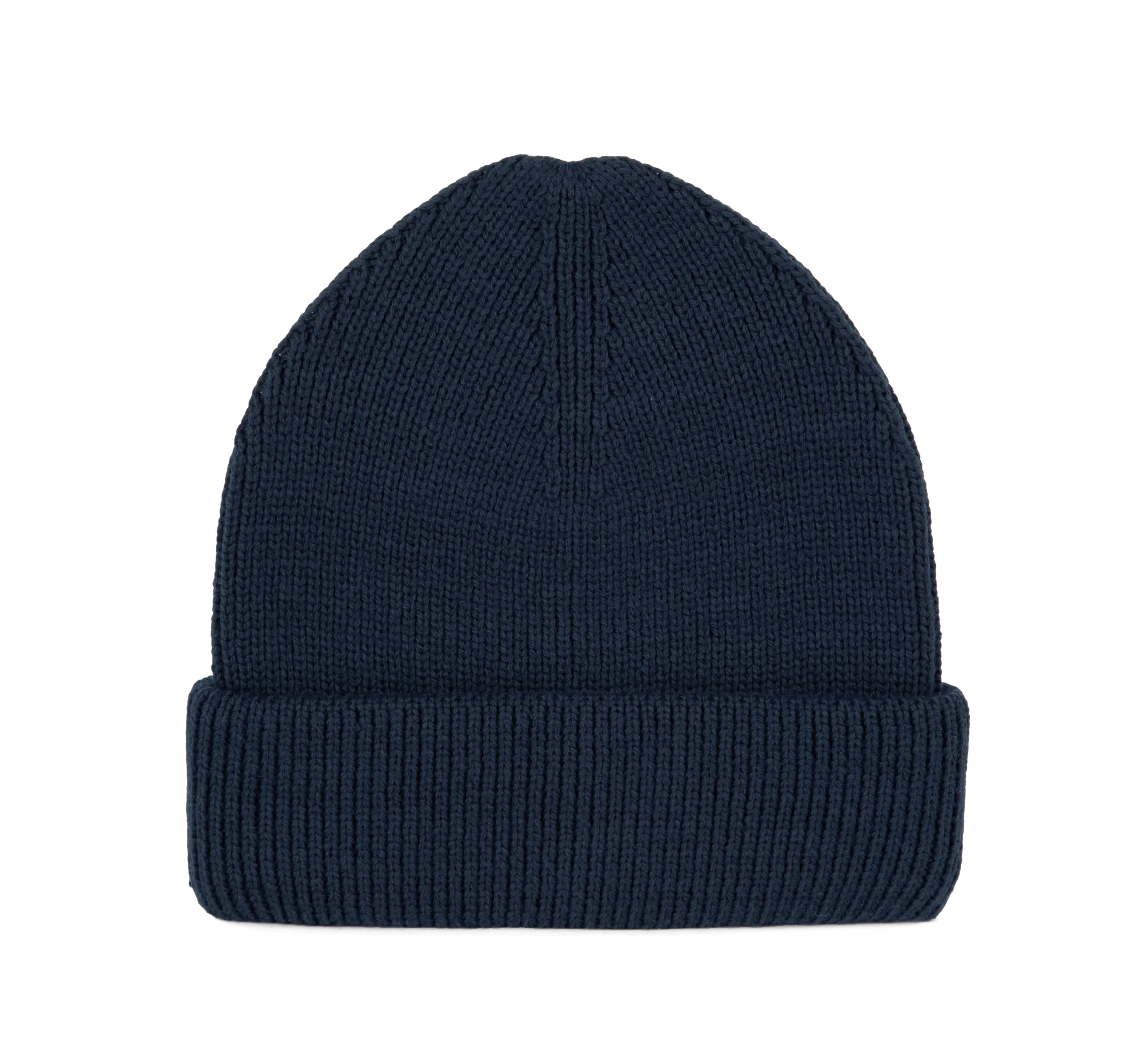 Gorro de punto canalé con doble dobladillo