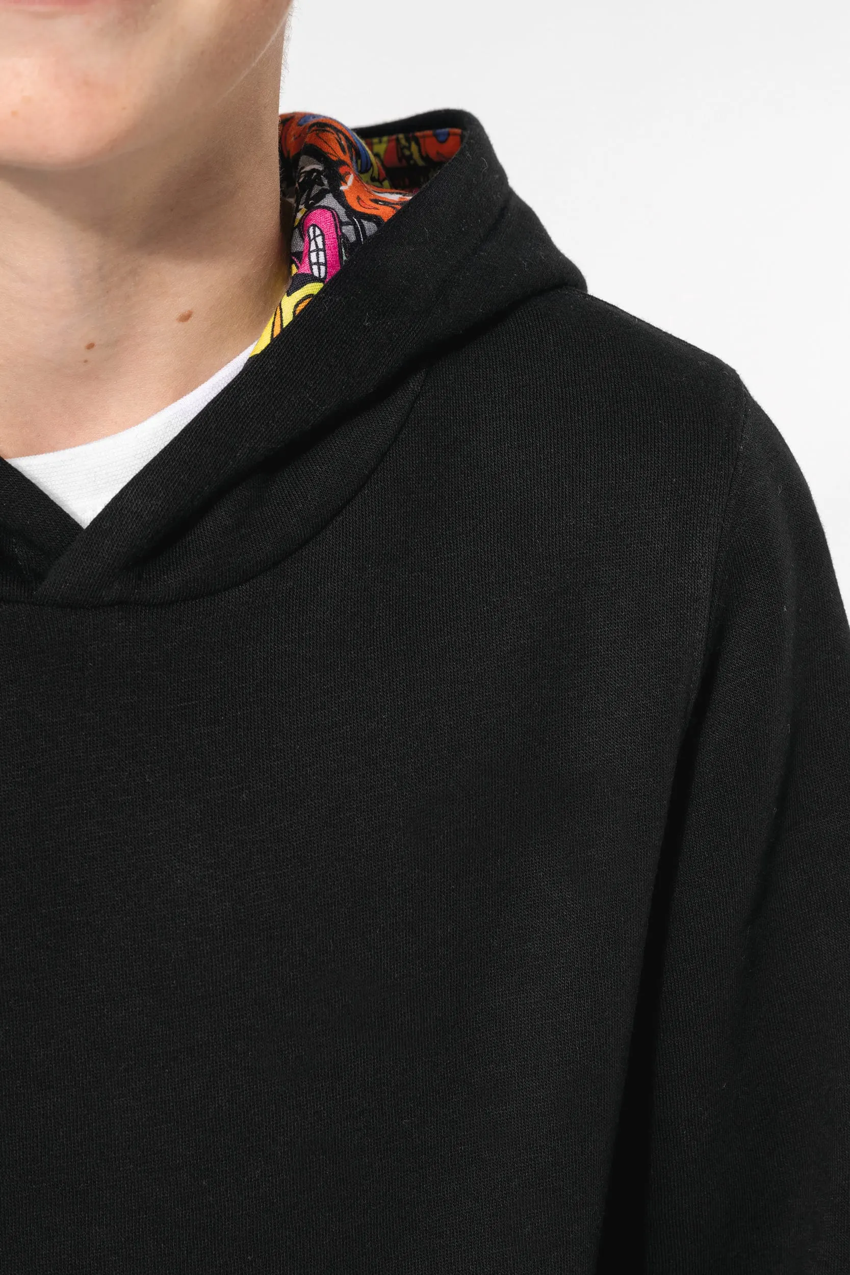 Sudadera con capucha de forro contrastado infantil