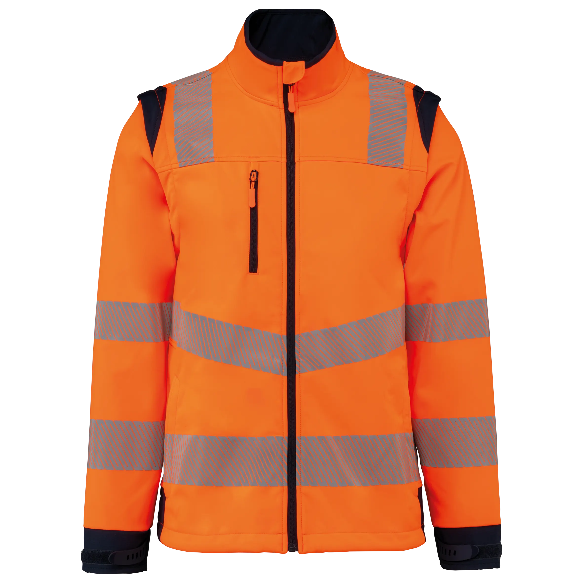 Chaqueta softshell de seguridad reciclada con mangas amovibles unisex
