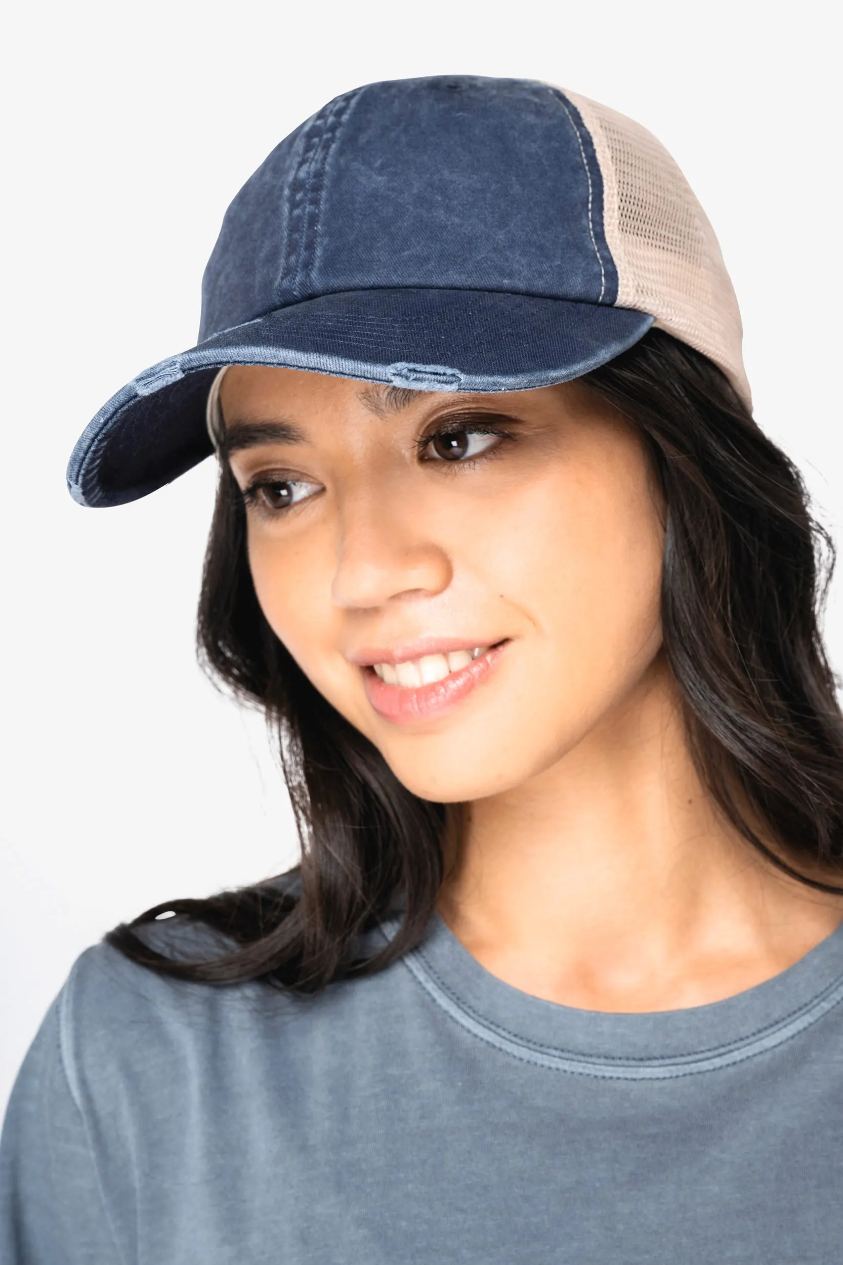 Gorra trucker ecorresponsable efecto desgastado unisex