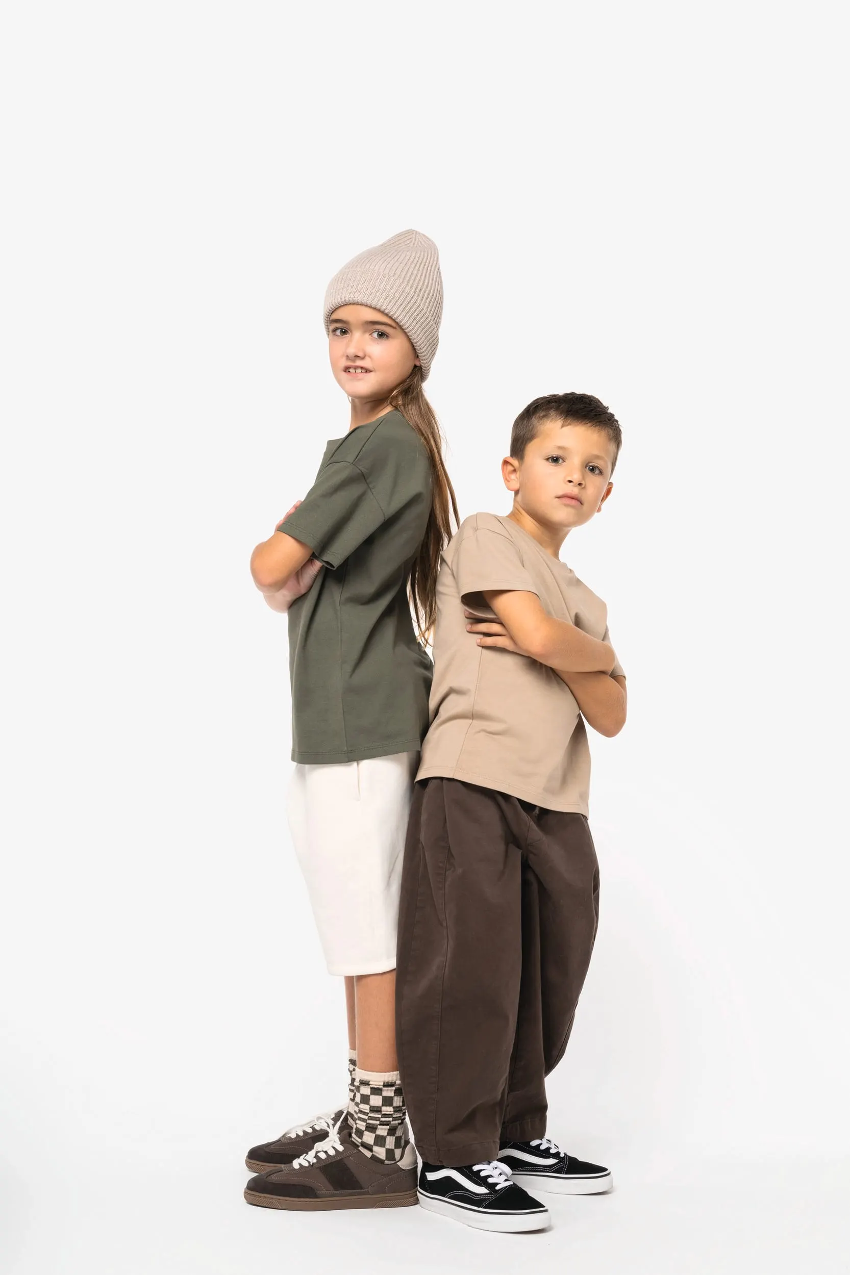 Camiseta ecorresponsable de hombros caídos infantil