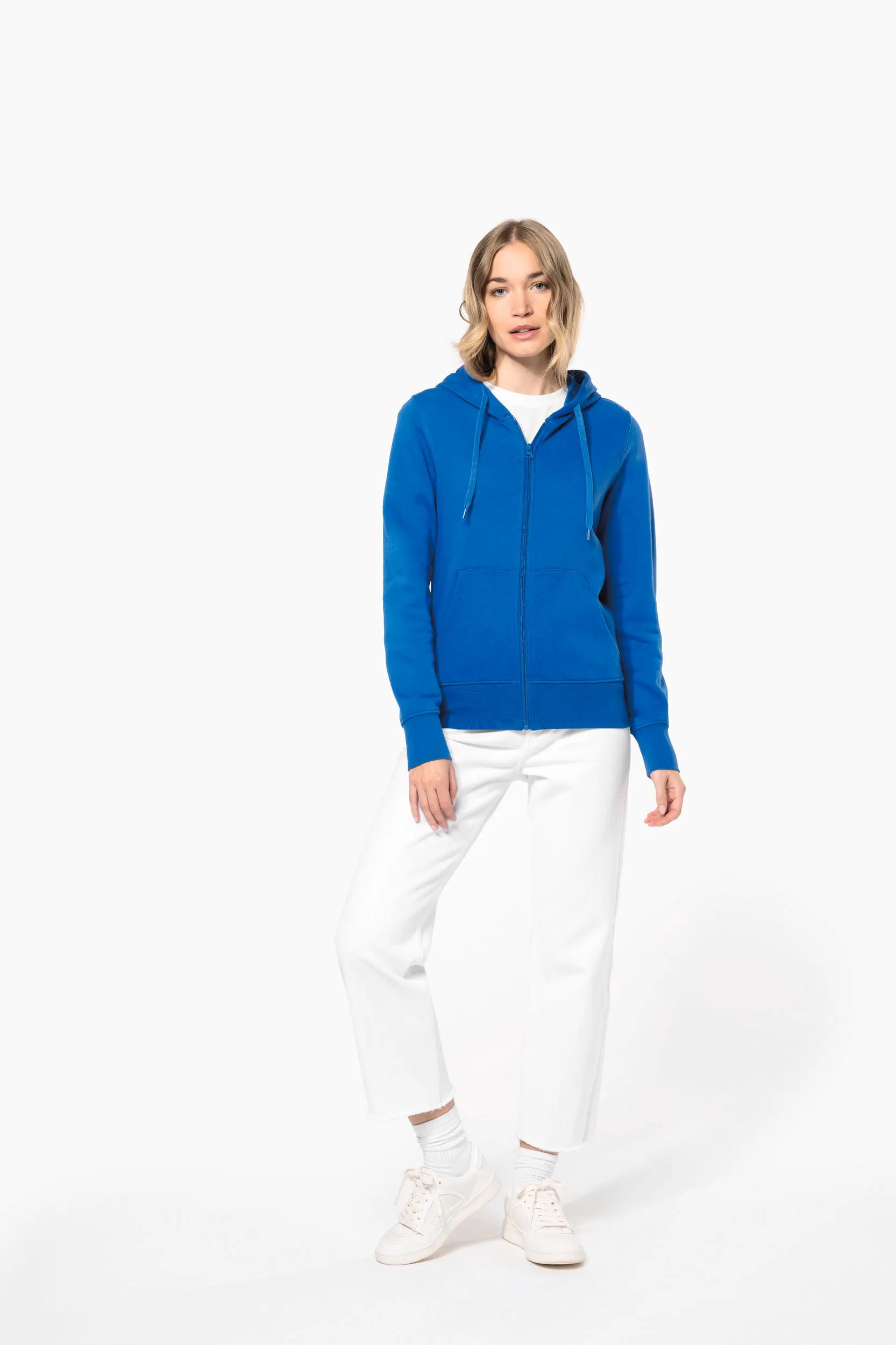 Sudadera con capucha y cremallera ecorresponsable mujer