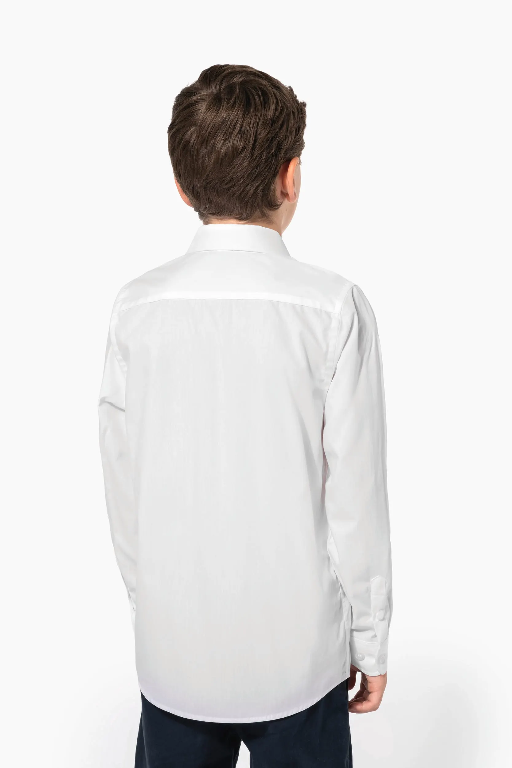Camisa popelina manga larga niños