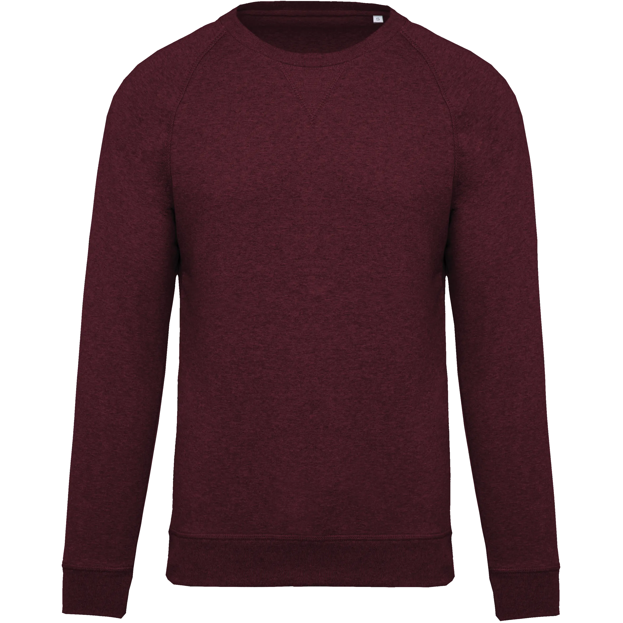 Sudadera algodón orgánico con cuello redondo y mangas raglán de hombre