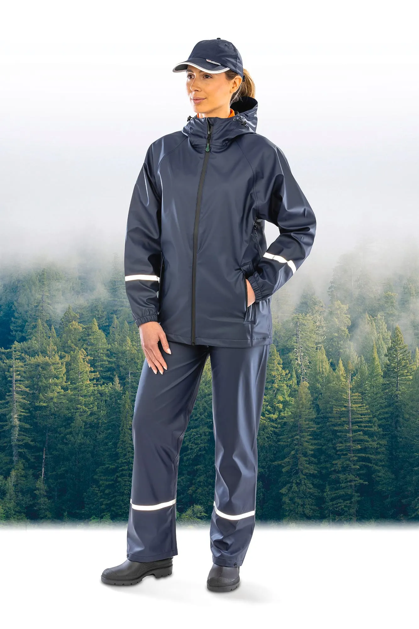 Chaqueta impermeable Prism PU con bandas reflectantes<br/>