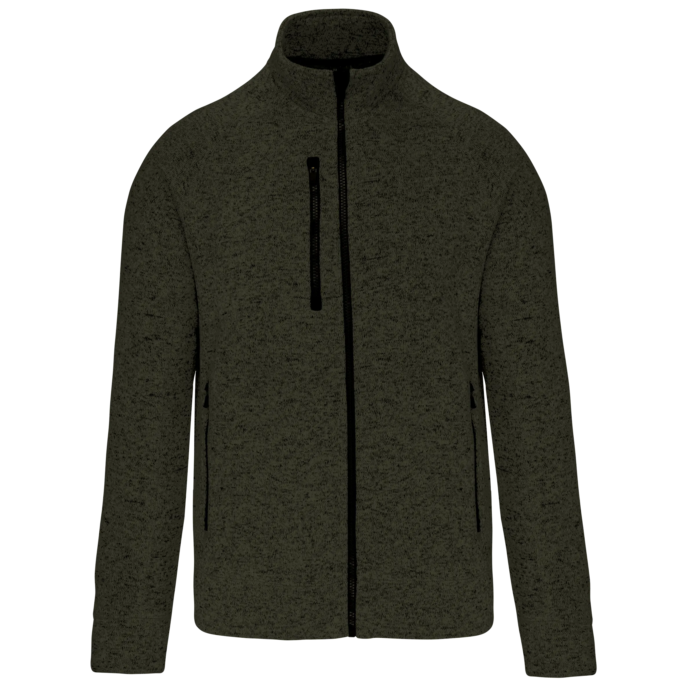 Chaqueta jaspeada con cremallera hombre