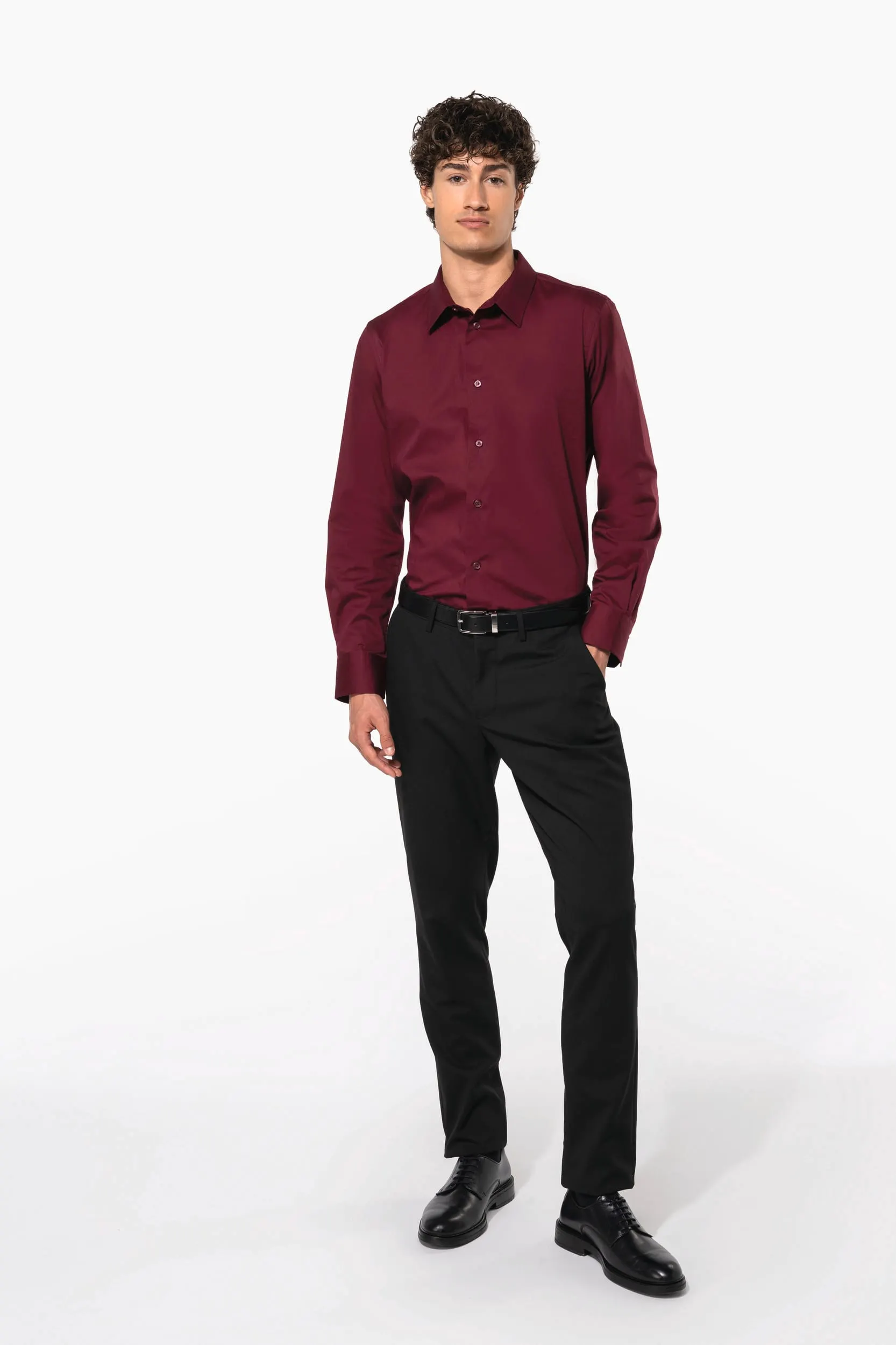 Camisa strech manga larga hombre