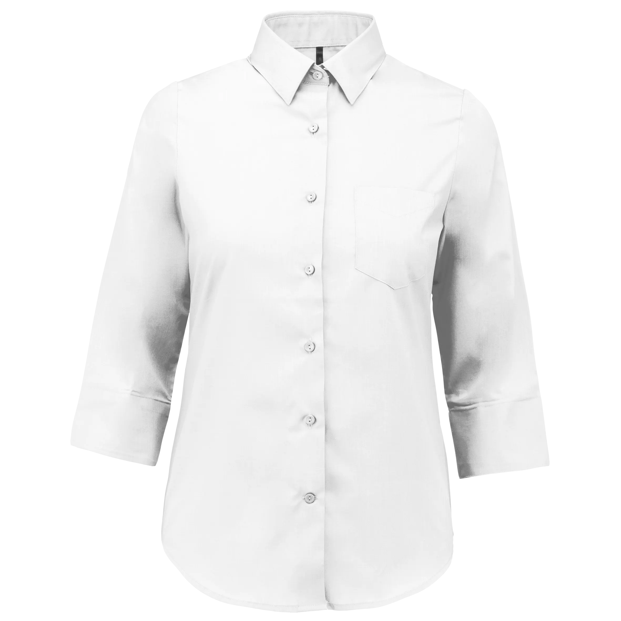 Camisa popelina de polialgodón manga 3/4 de fácil cuidado mujer