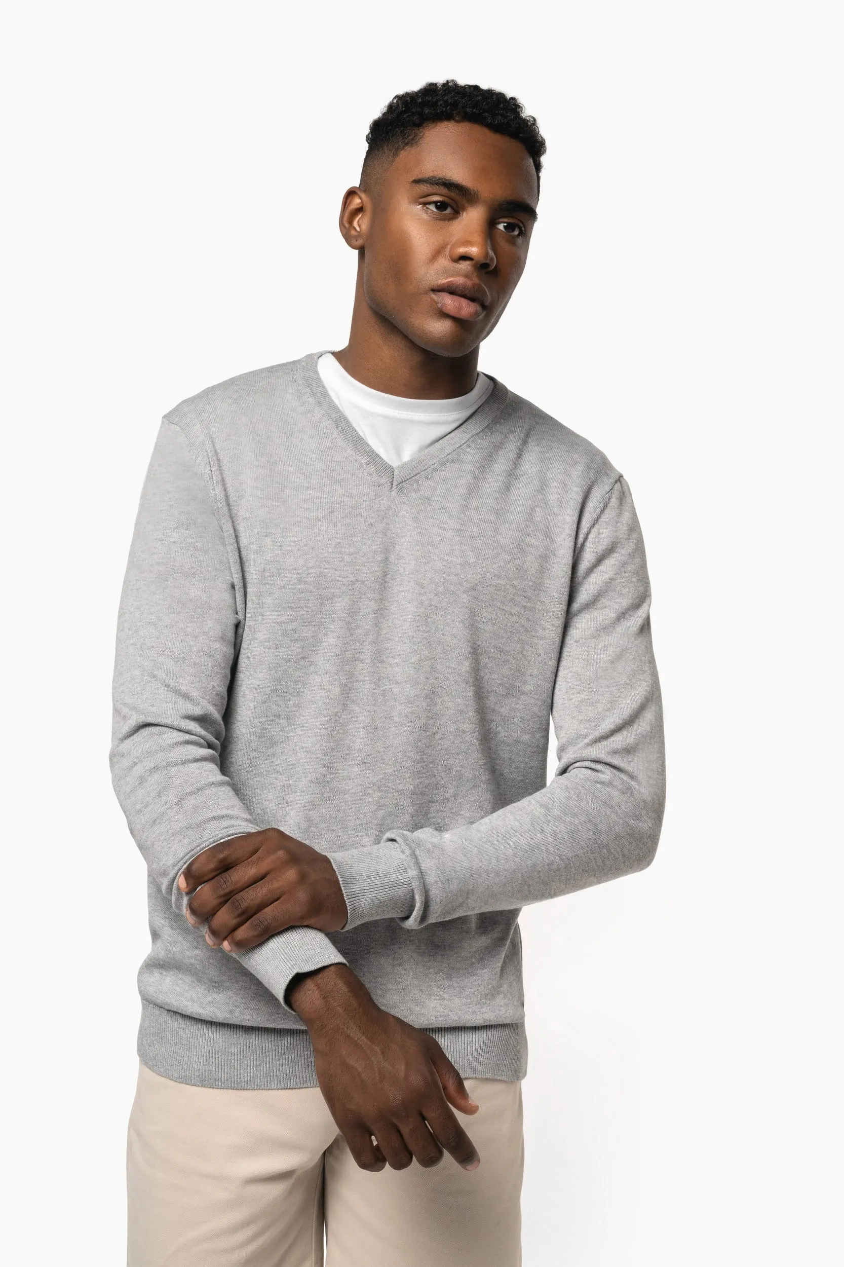 Jersey cuello de pico ecorresponsable hombre