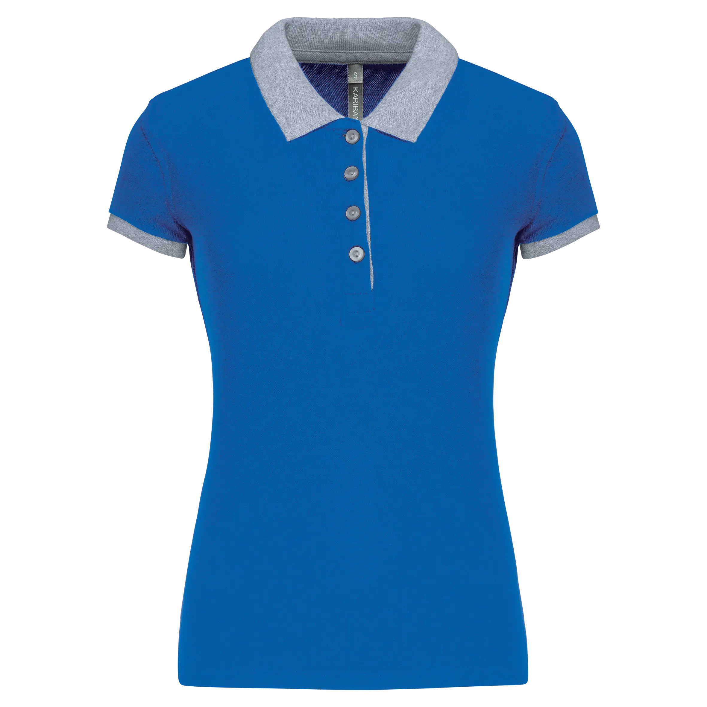 Polo piqué bicolor mujer