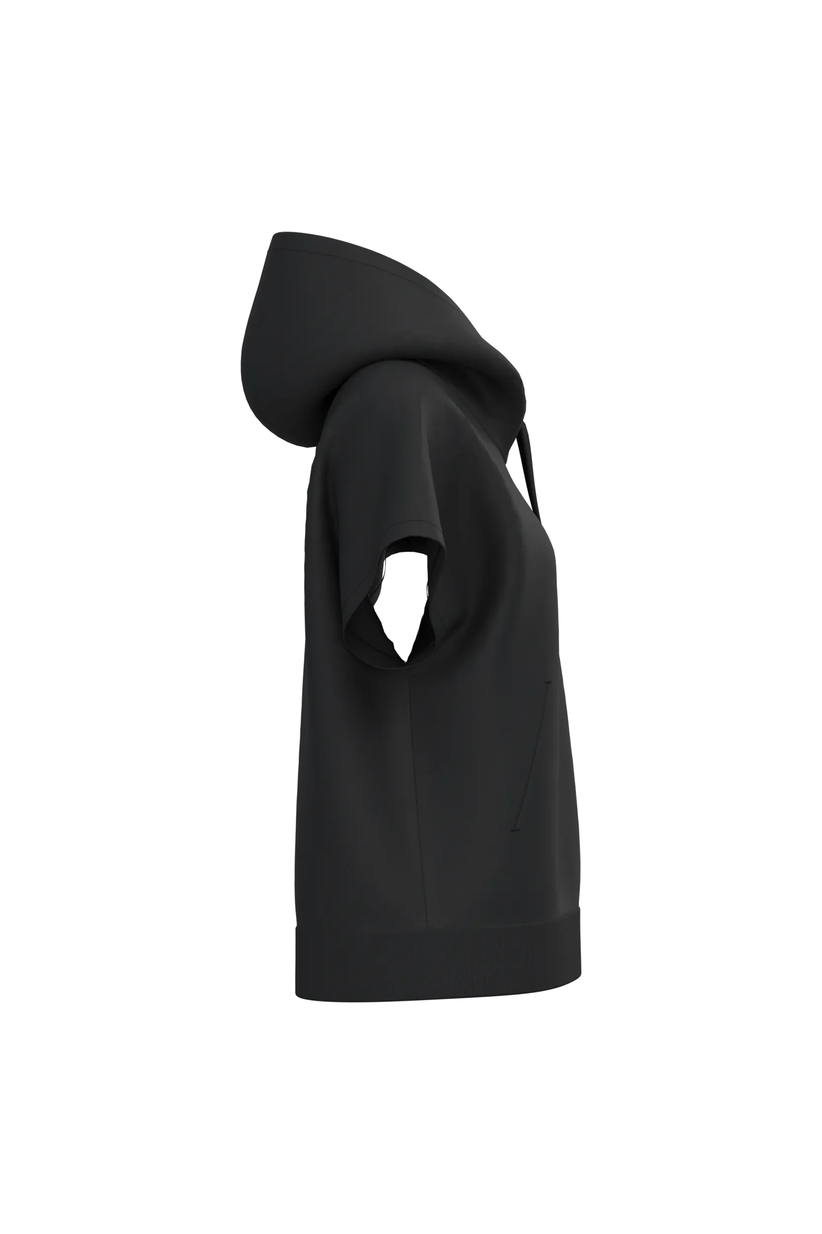 Sudadera ecorresponsable con capucha oversize sin mangas French Terry mujer