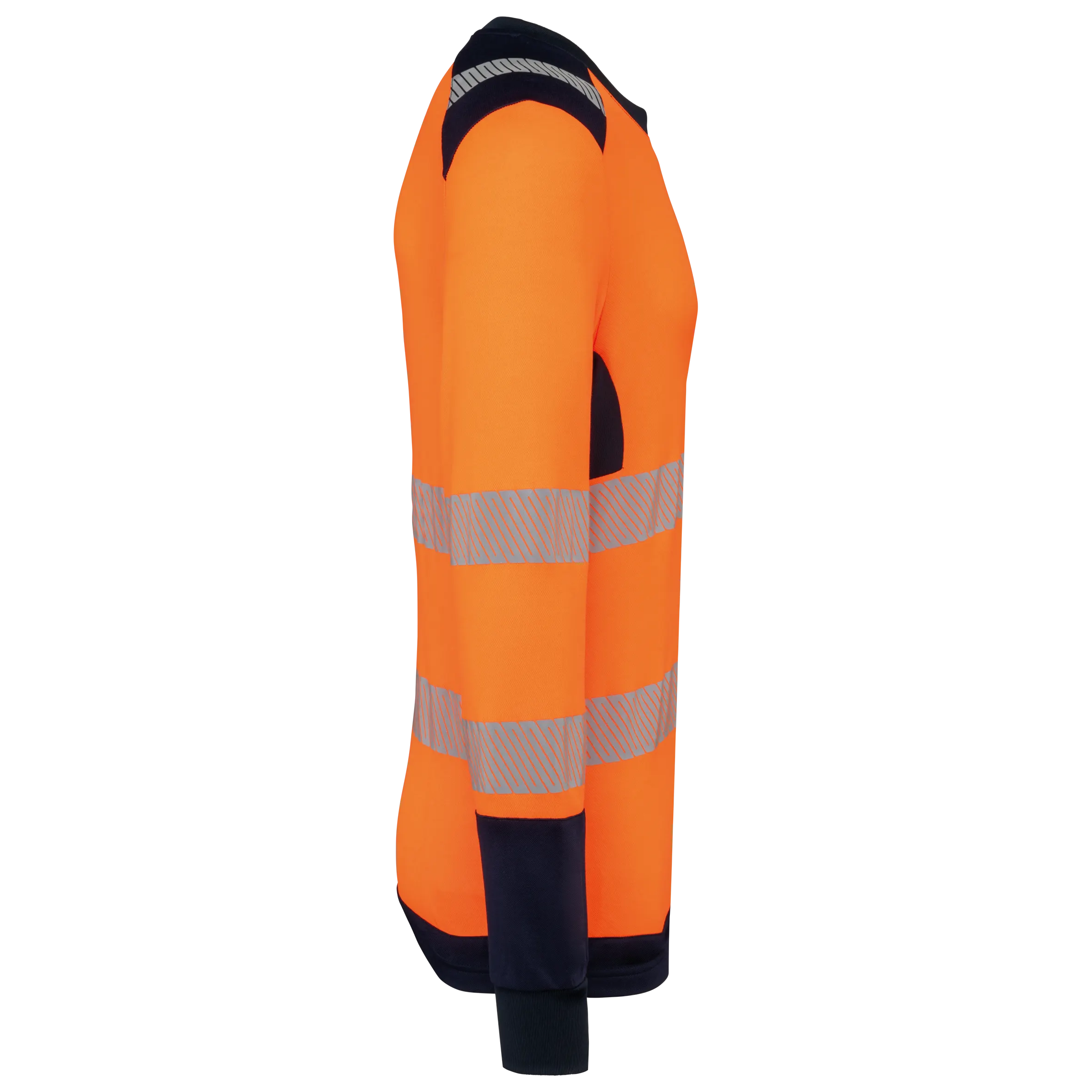 Camiseta de seguridad reciclada cuello redondo manga larga unisex