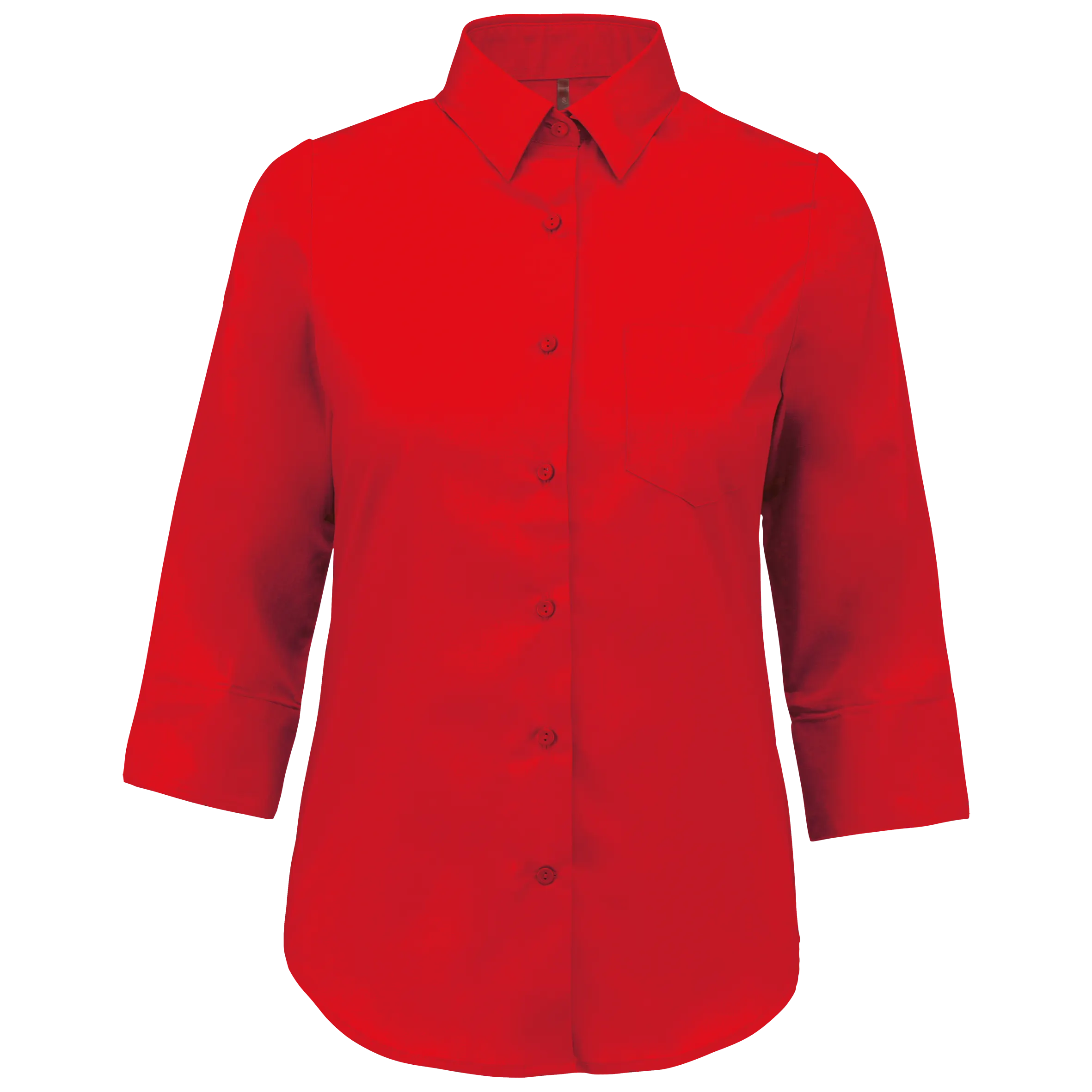 Camisa popelina de polialgodón manga 3/4 de fácil cuidado mujer