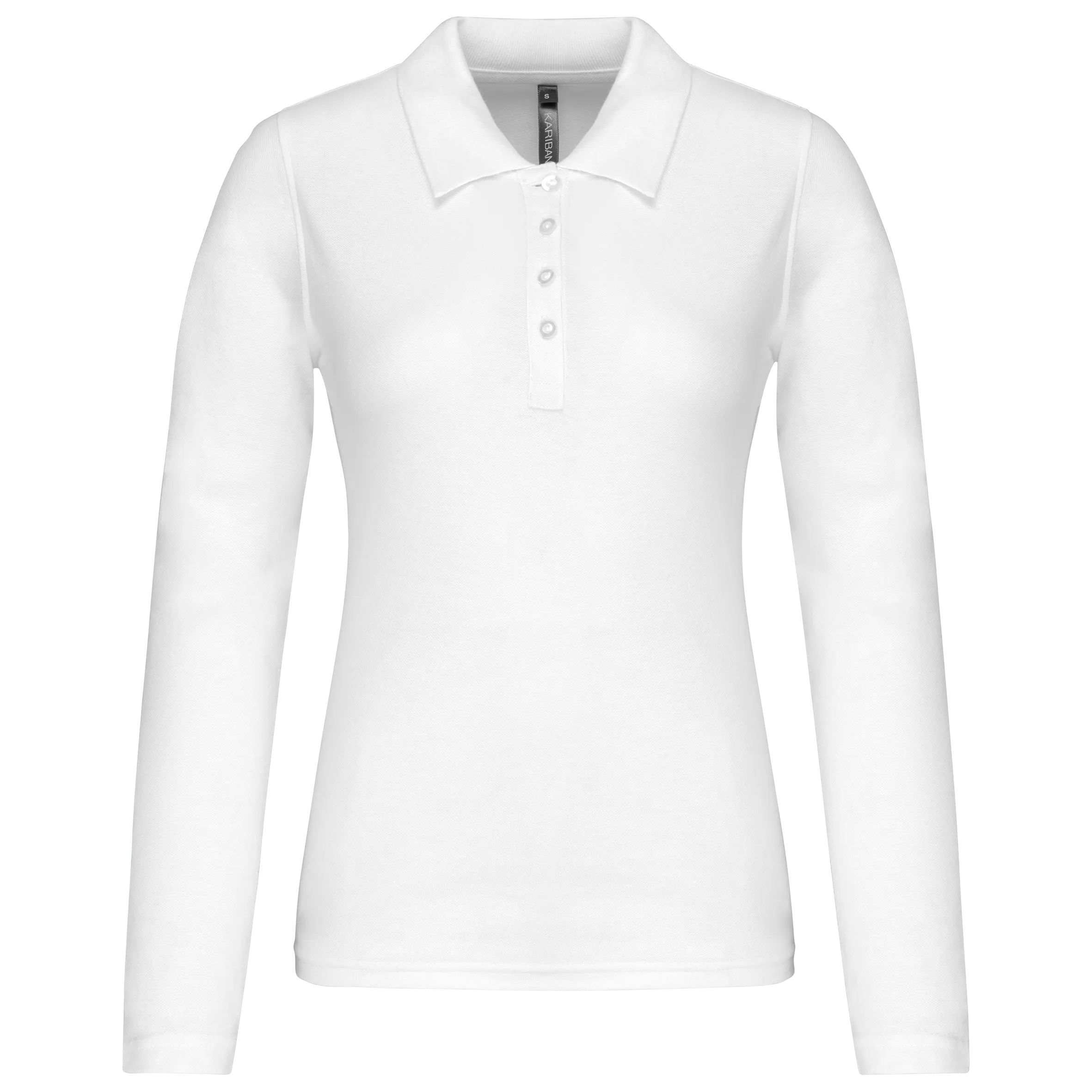 Polo piqué de manga larga de mujer