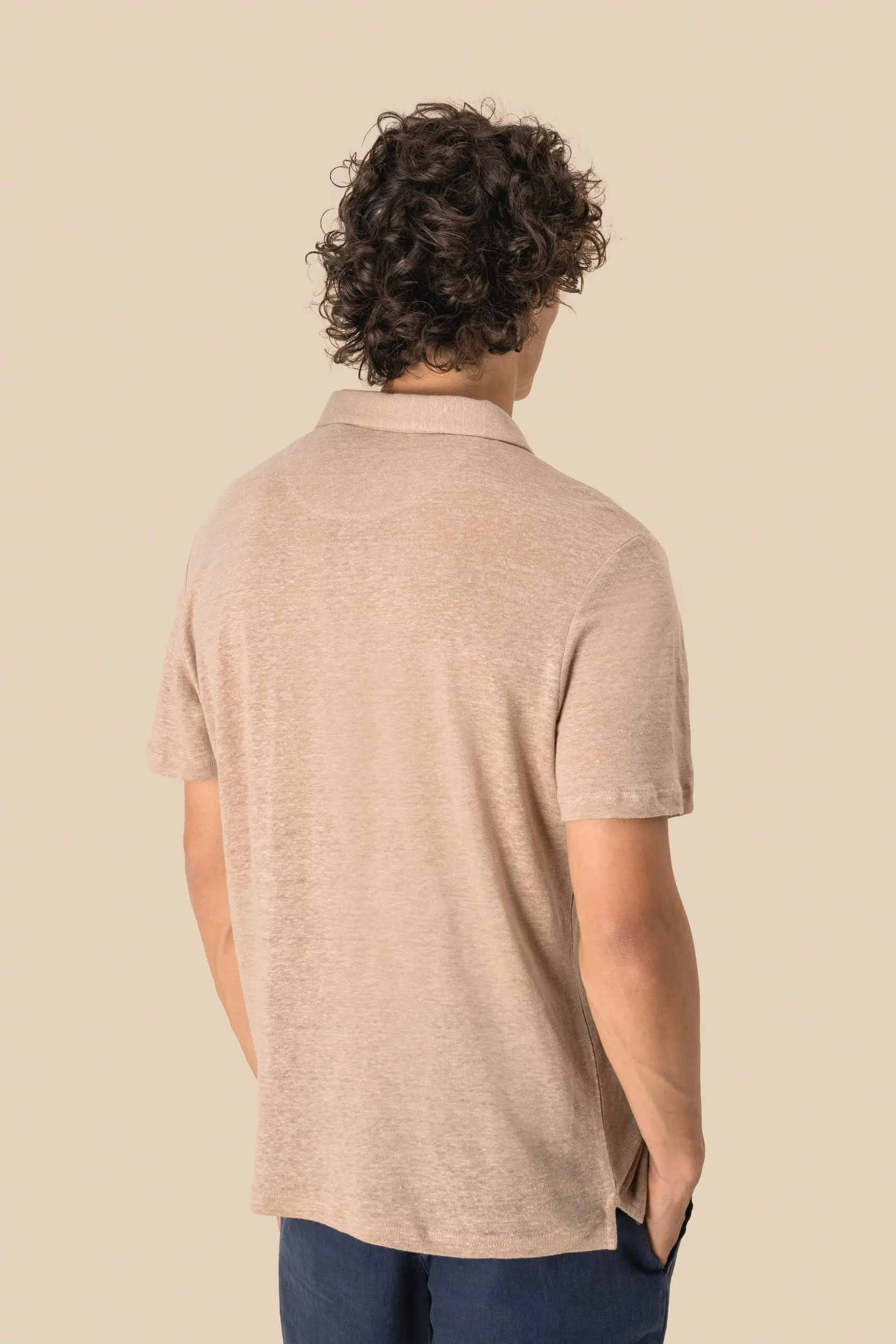 Polo de lino hombre