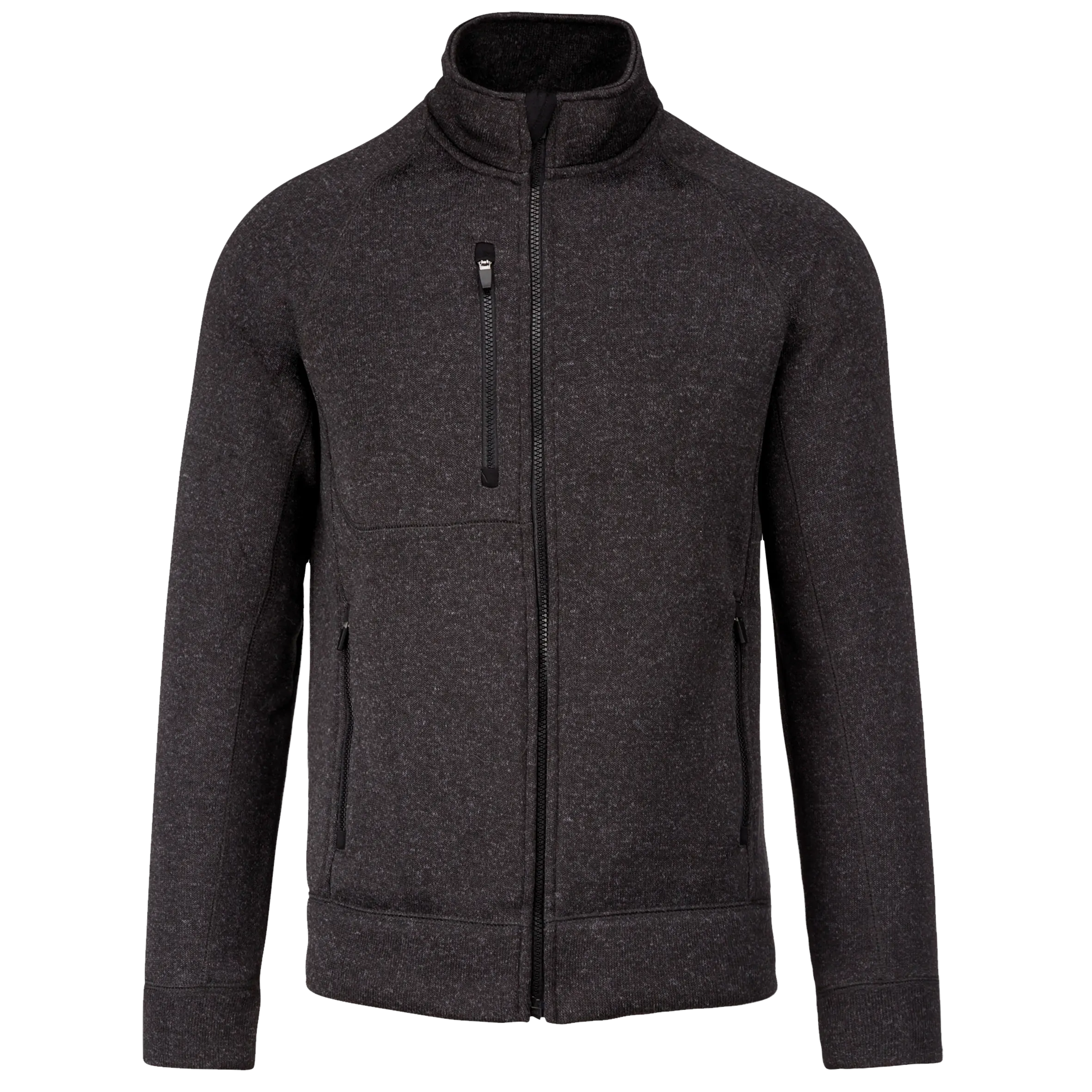 Chaqueta jaspeada con cremallera hombre