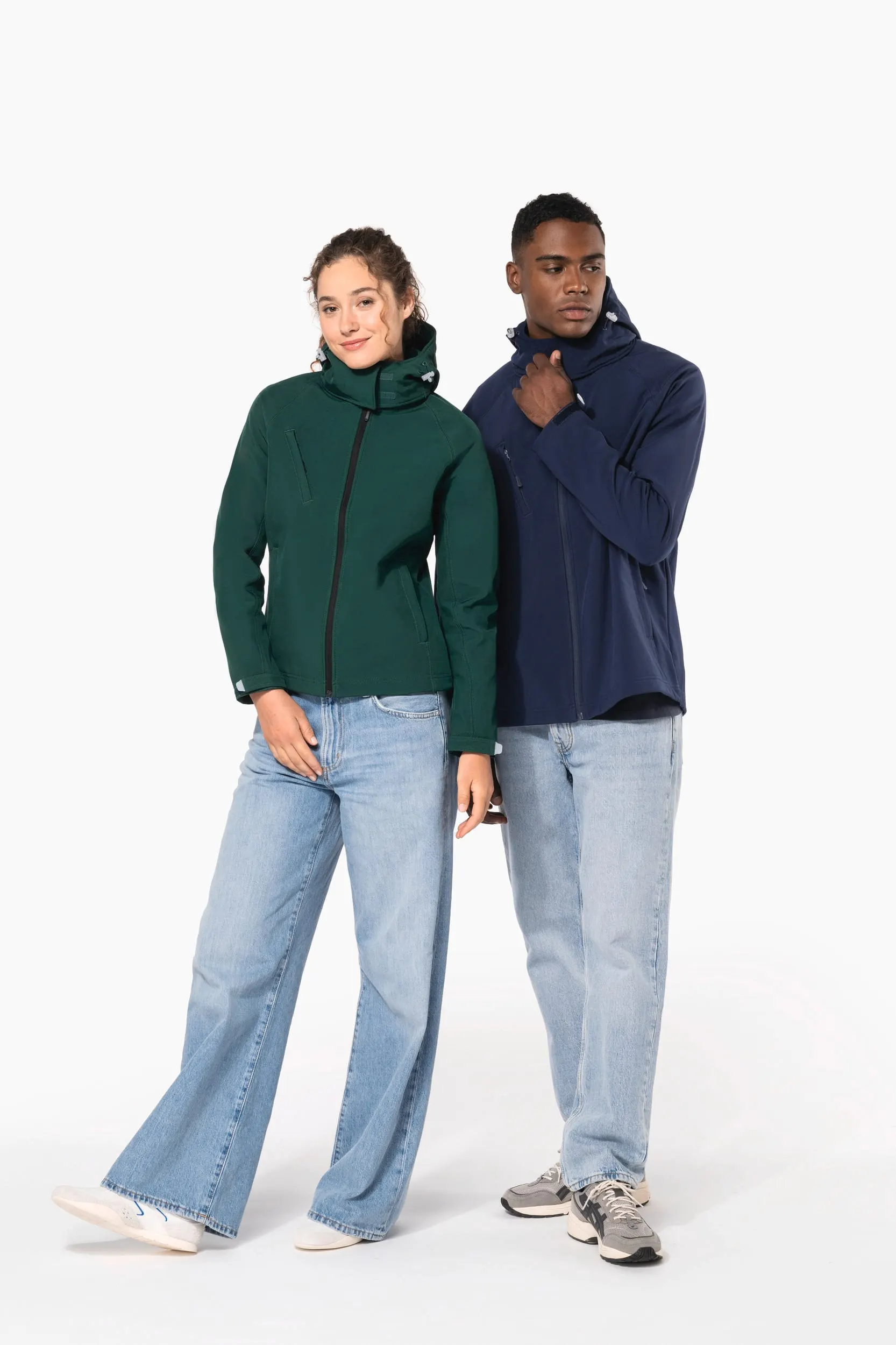 Chaqueta softshell con capucha extraíble mujer