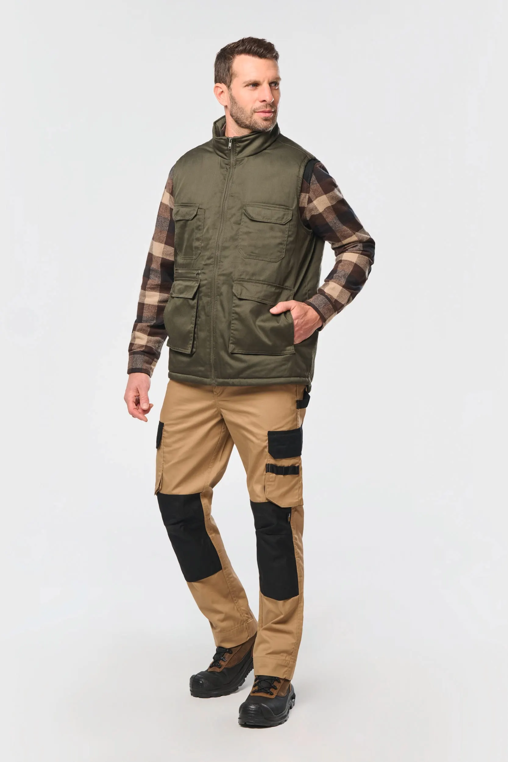 Chaleco polialgodón multibolsillos acolchado - Unisex