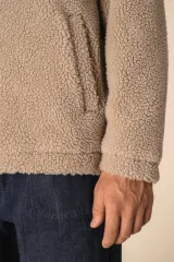 Sudadera de sherpa con 1/4 de cremallera y hombros caídos unisex