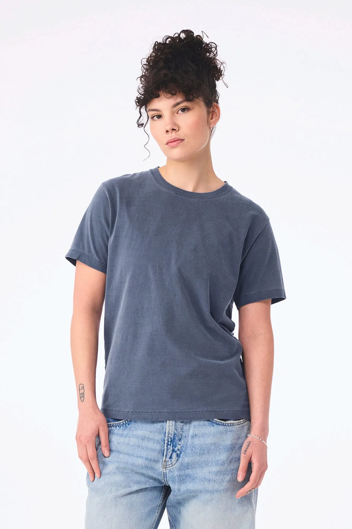 Camiseta de efecto lavado gruesa unisex