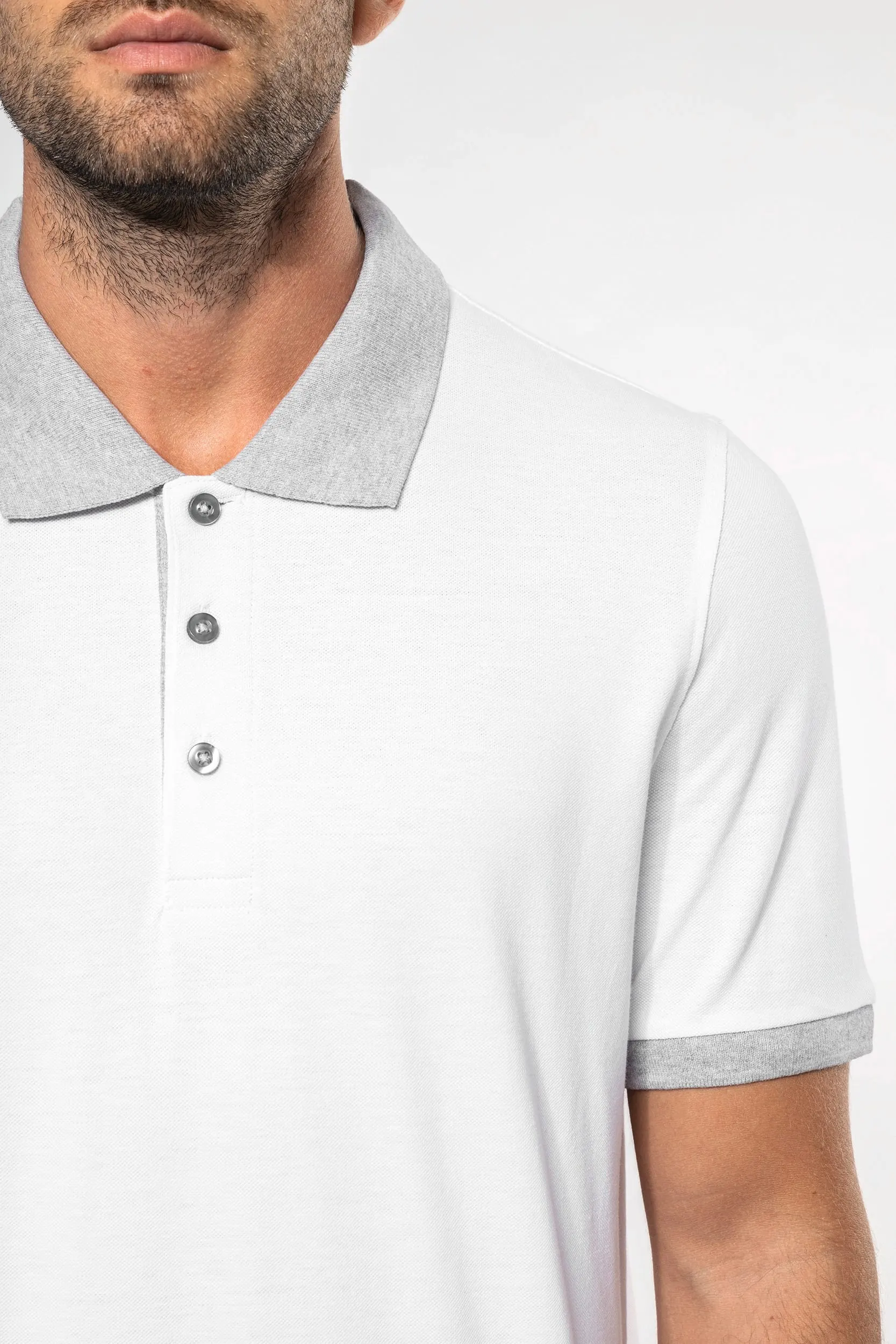 Polo piqué bicolor hombre