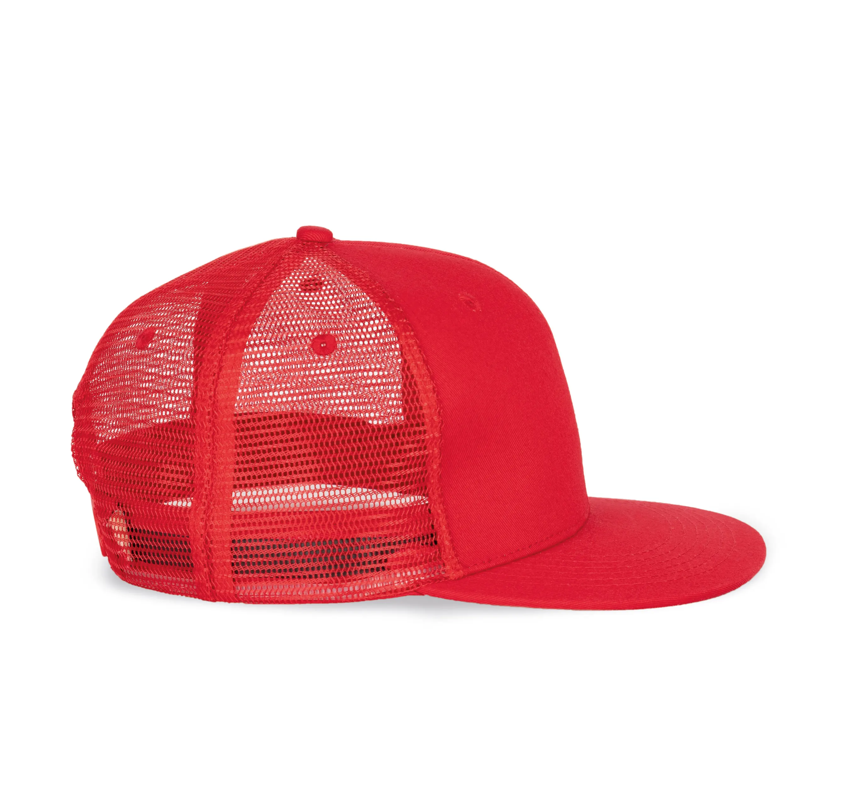 Gorra trucker - 6 paneles visera plana