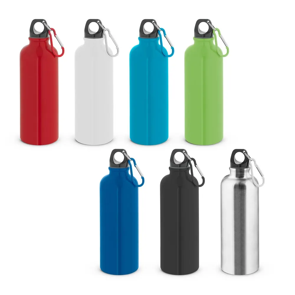 KELCE. Botella de acero inoxidable de pared simple con mosquetón de 550 ml