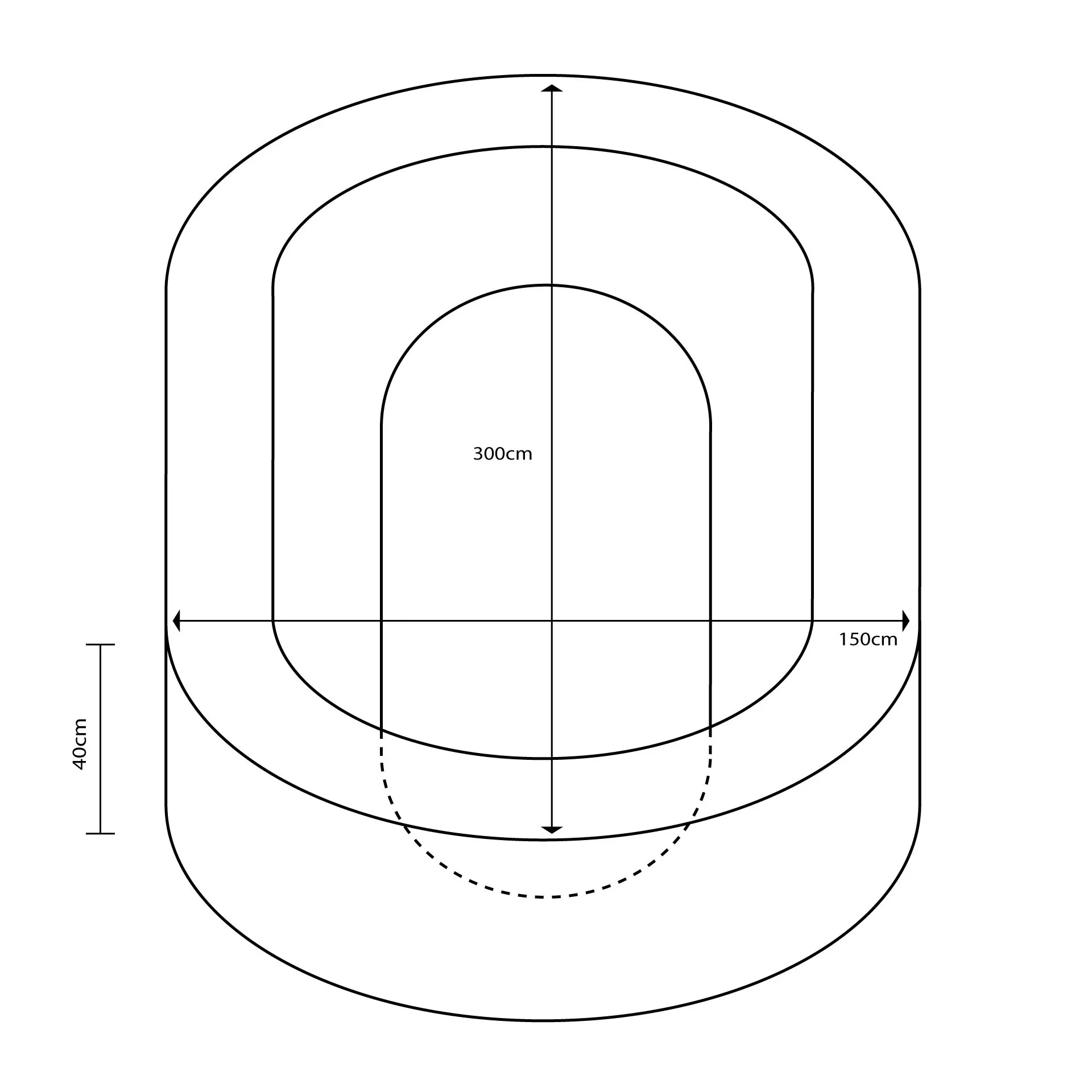 PISCINA OVALADA LLENADO PELOTAS, 300X150X40CM ALTO X 15CM ANCHO