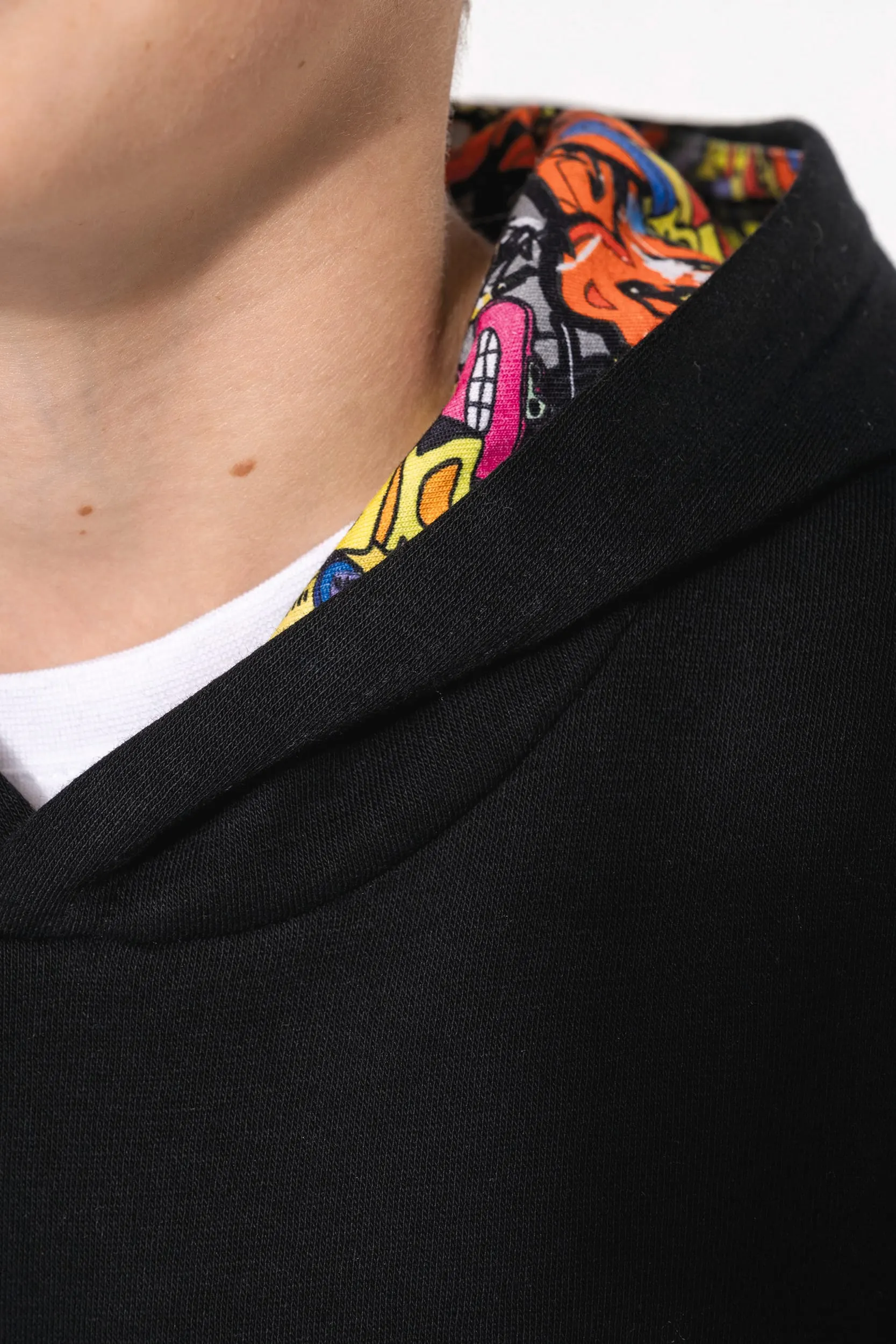 Sudadera con capucha de forro contrastado infantil