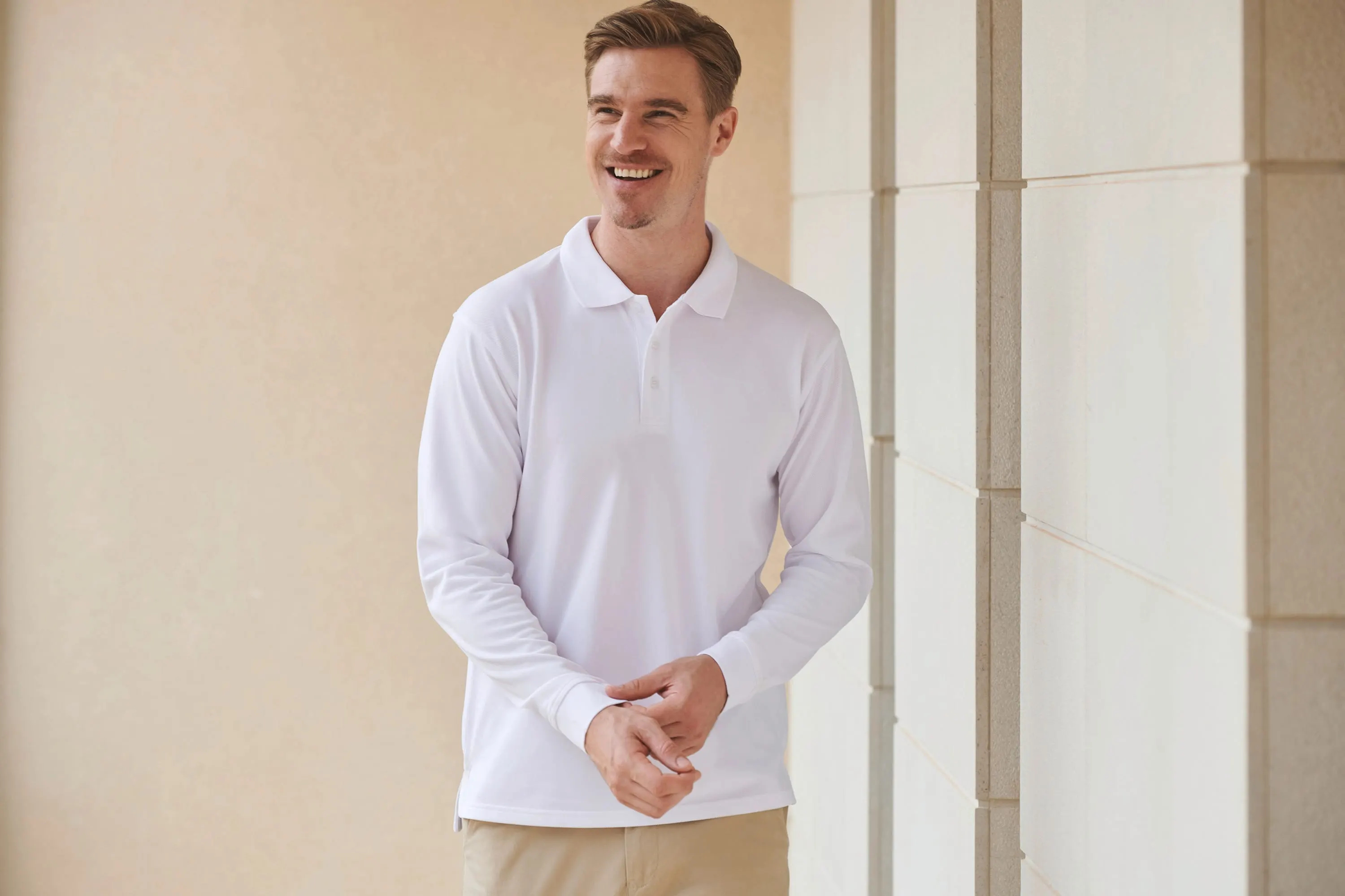 Polo Cool Plus® manga larga unisex