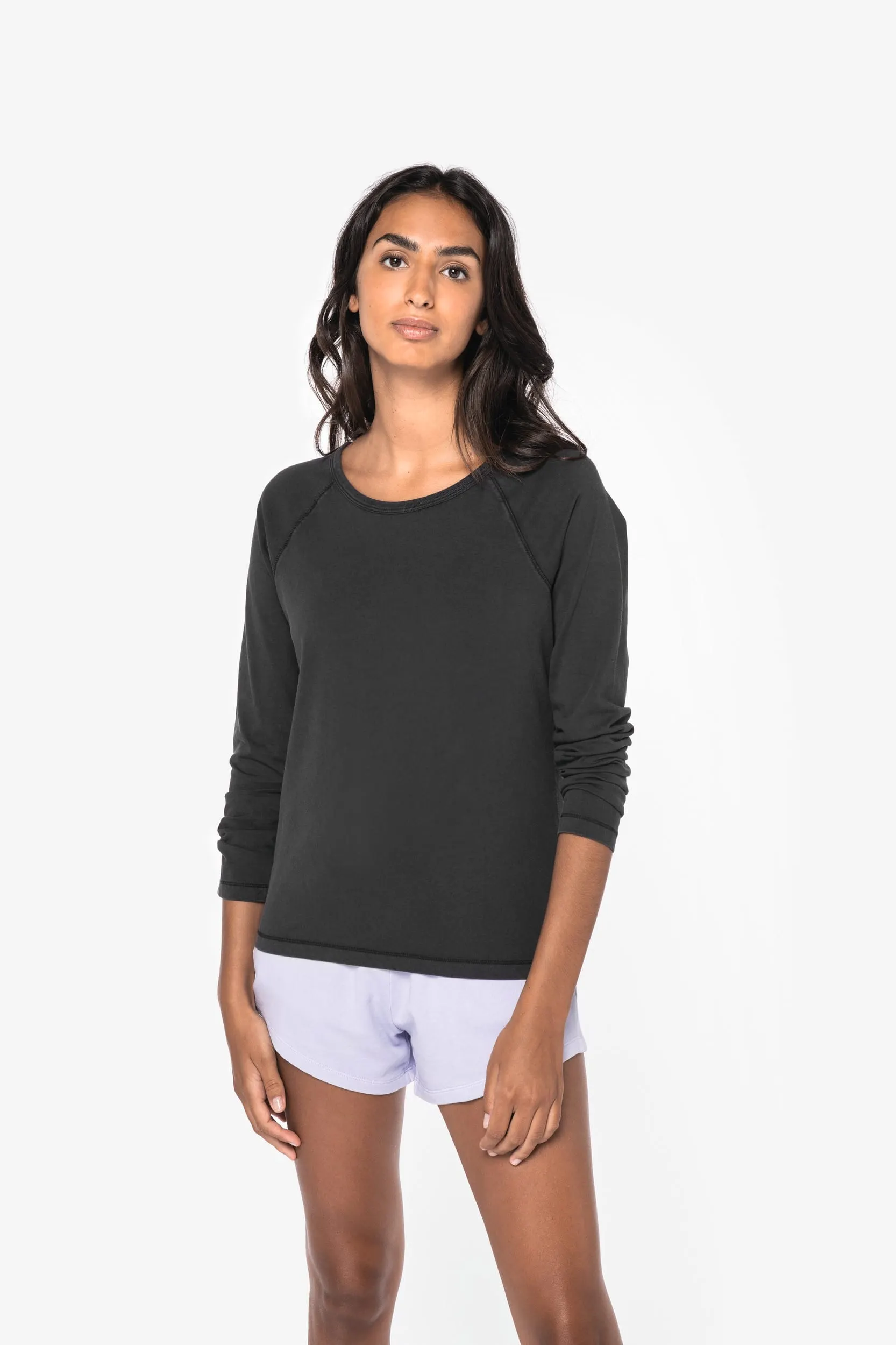 Camiseta ecorresponsable manga larga raglan mujer