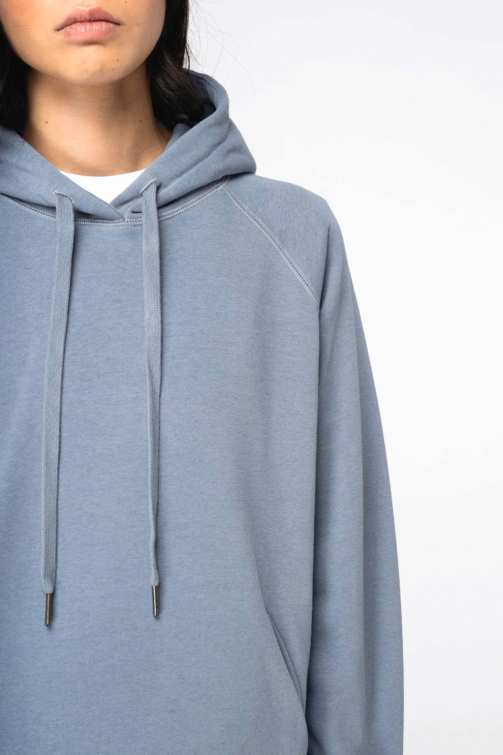 Sudadera ecorresponsable con capucha y mangas raglán mujer