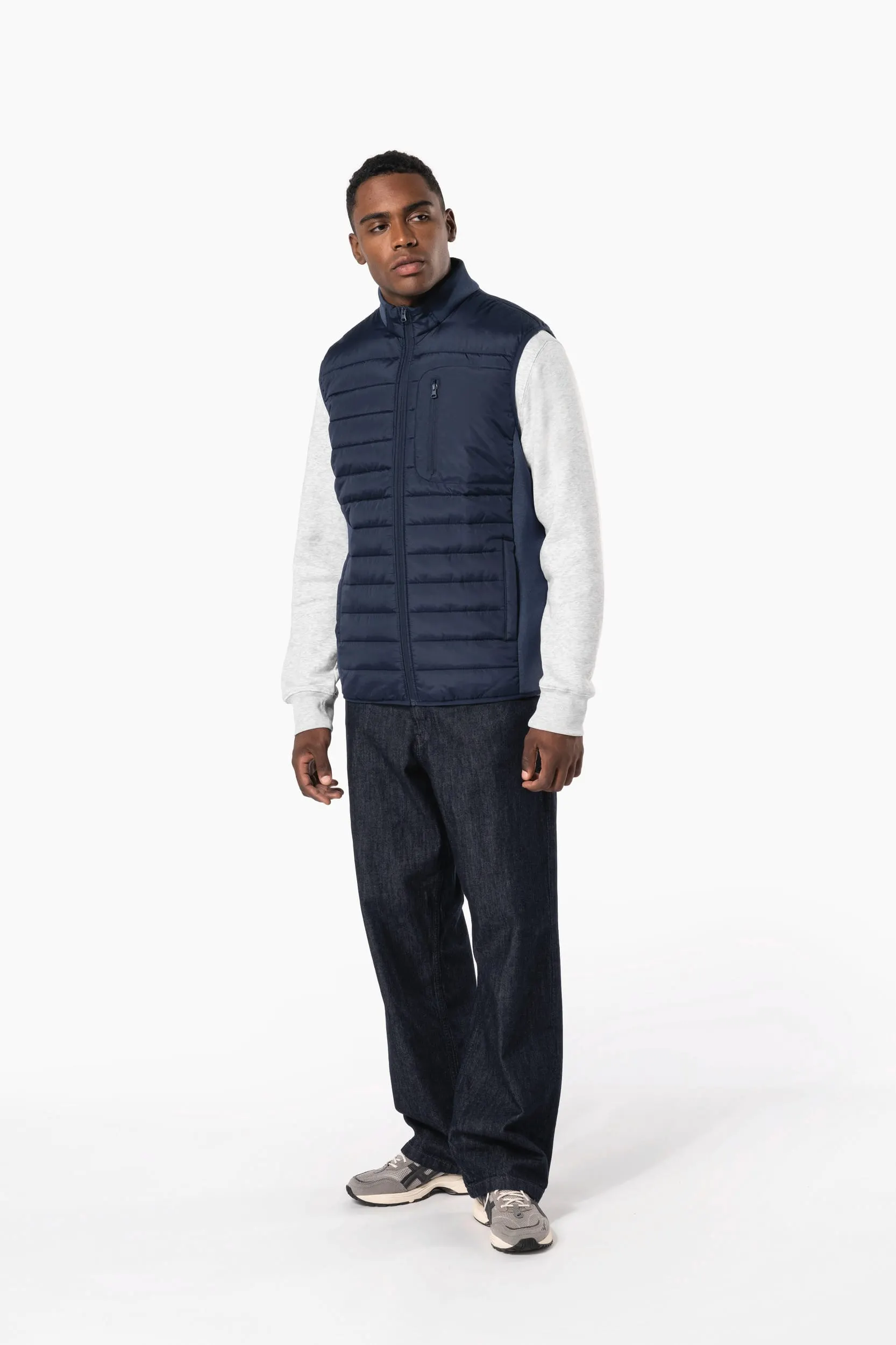 Chaleco bimaterial hombre