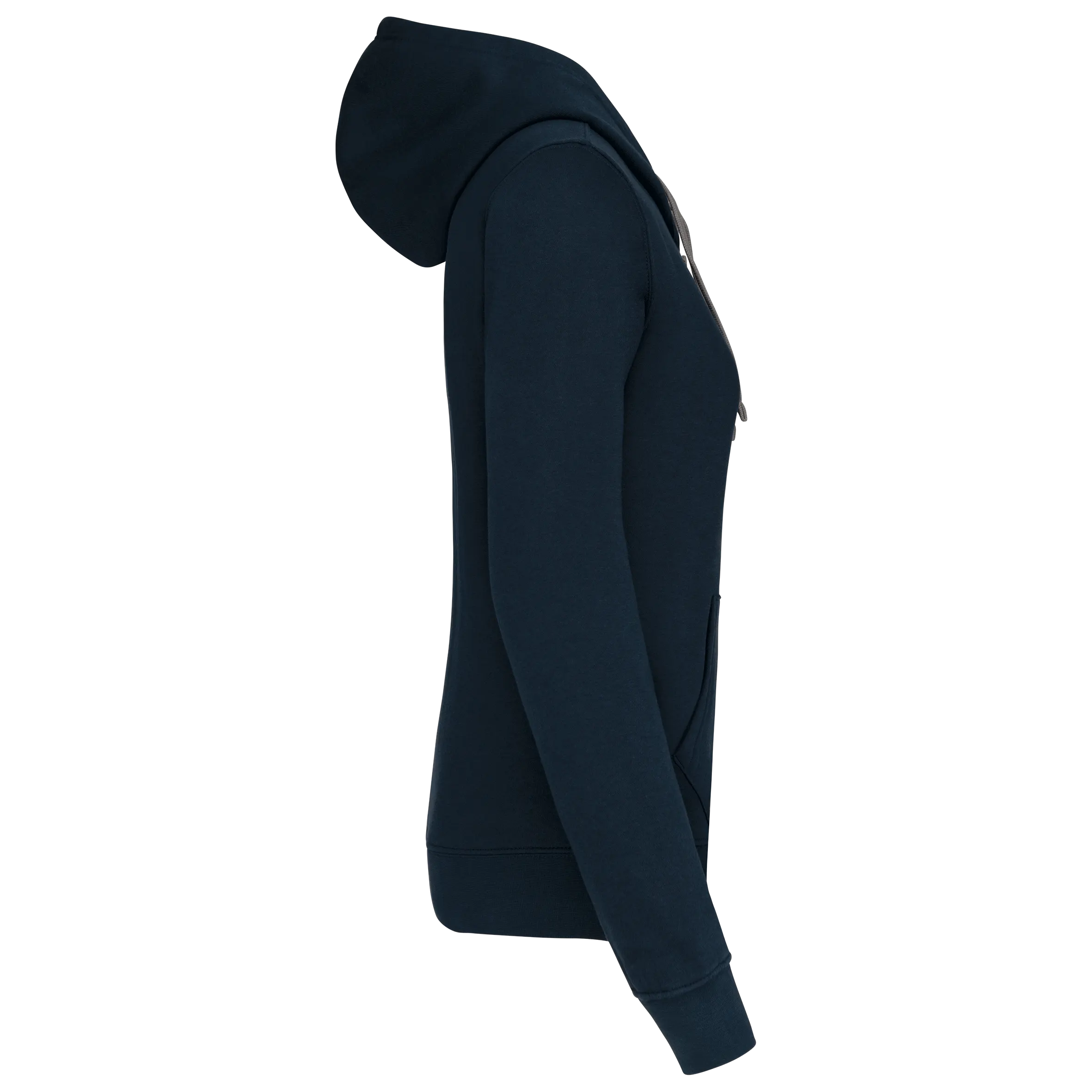 Sudadera capucha y cremallera contrastada mujer
