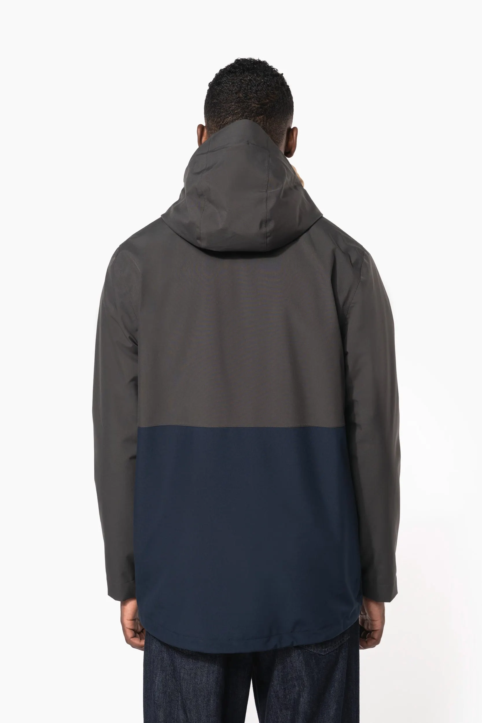 Parka 3 en 1 impermeable con capucha bicolor unisex