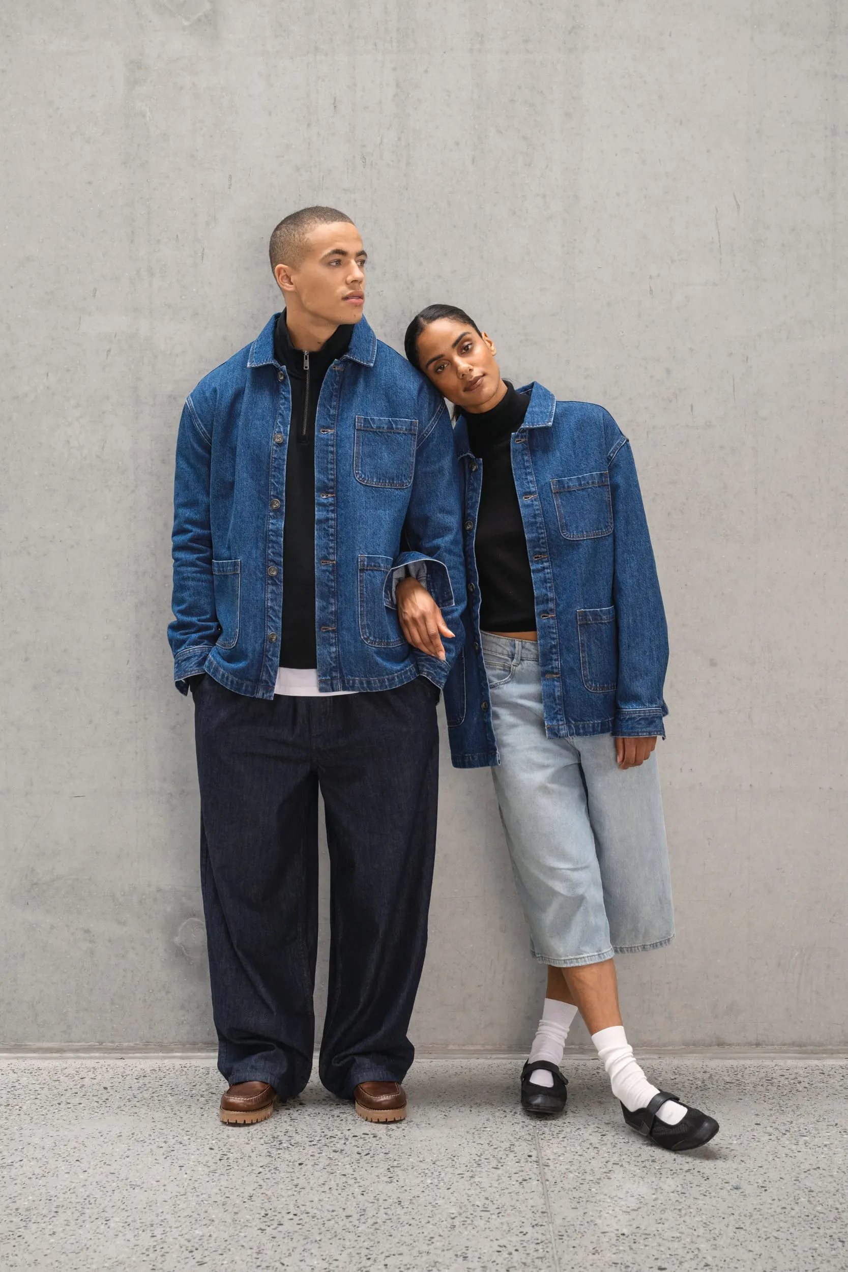 Chaqueta vaquera ecorresponsable de hombros caídos unisex