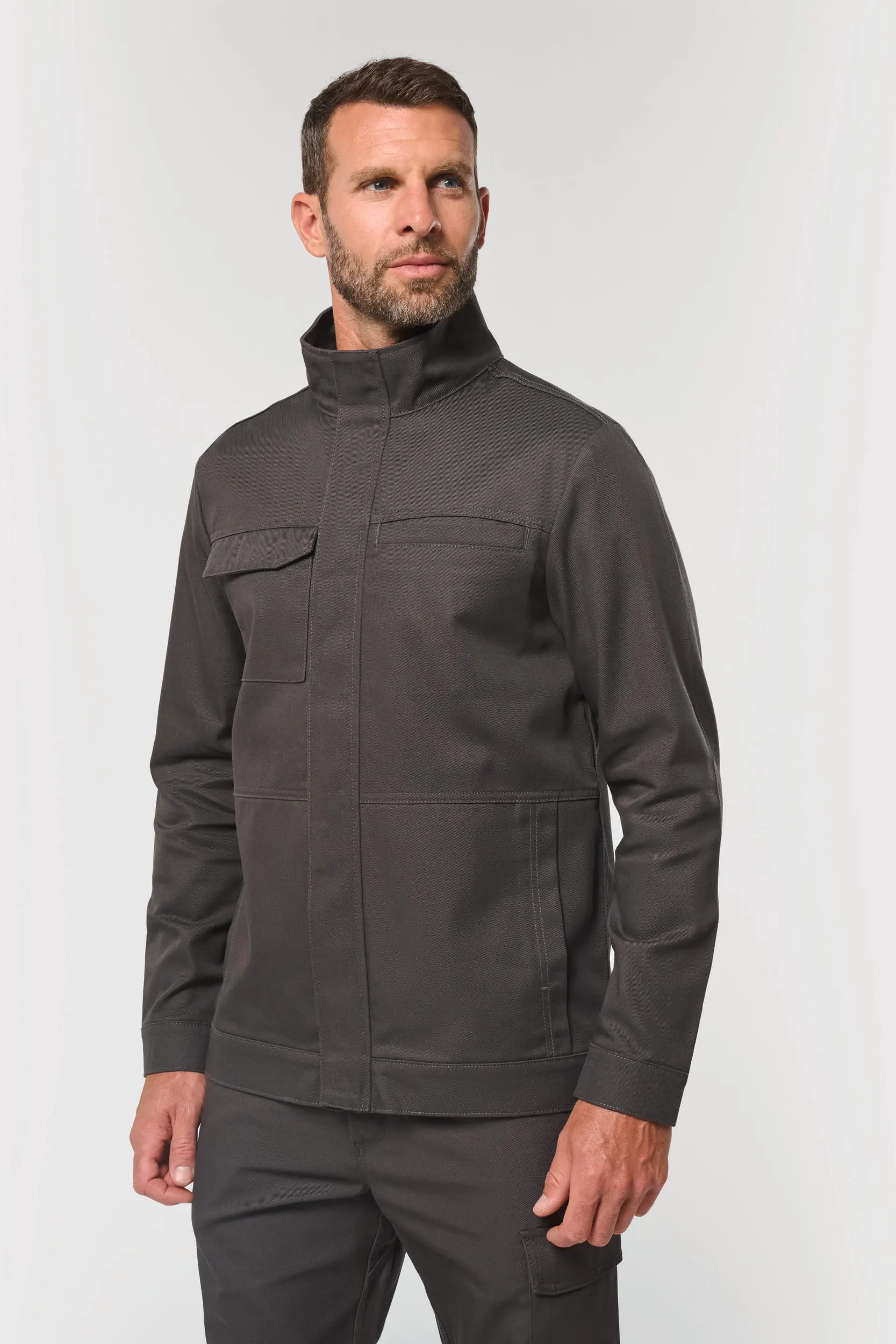 Chaqueta de trabajo sin metal unisex