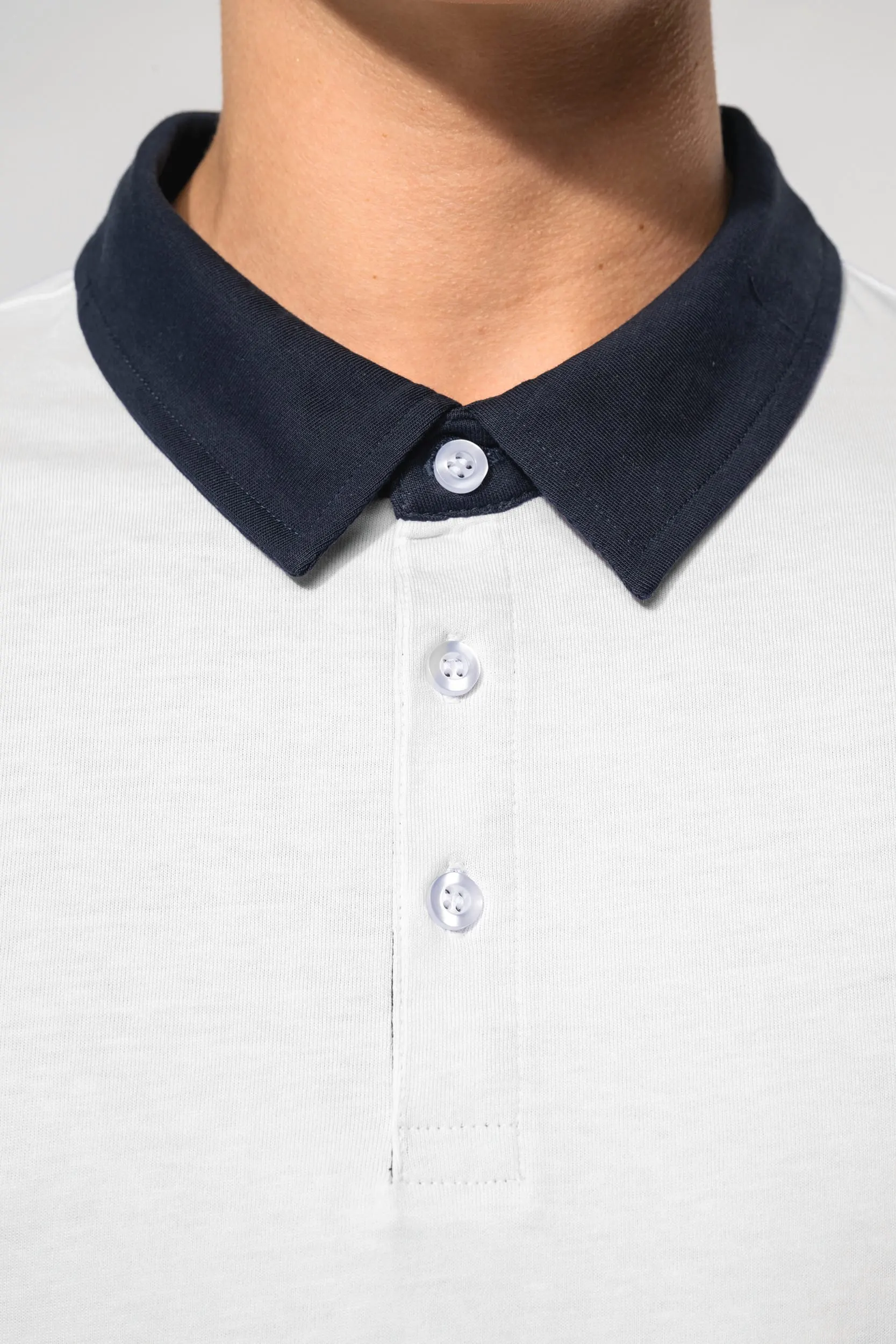 Polo jersey bicolor hombre